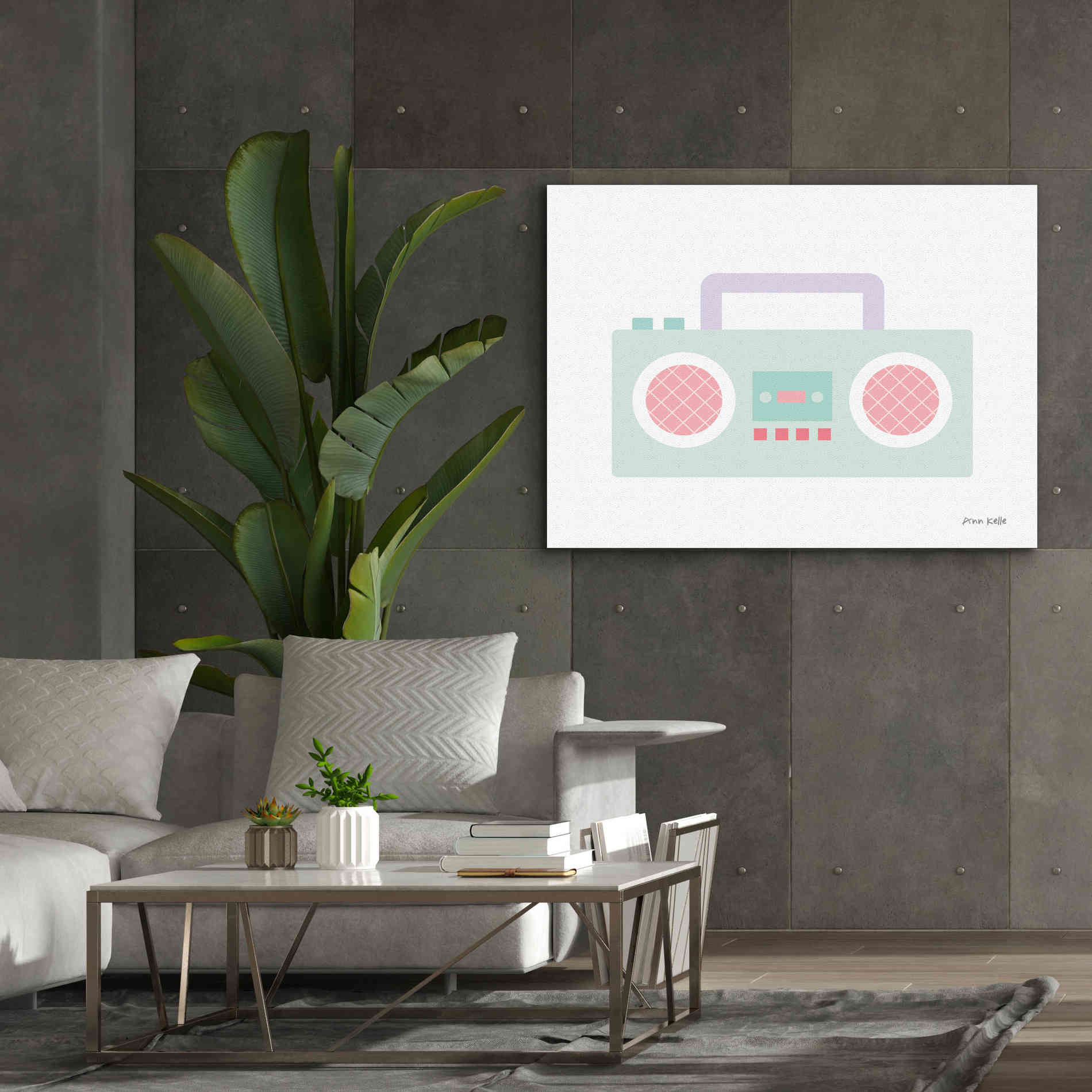 'Boombox' by Ann Kelle Designs, Canvas Wall Art,54 x 40