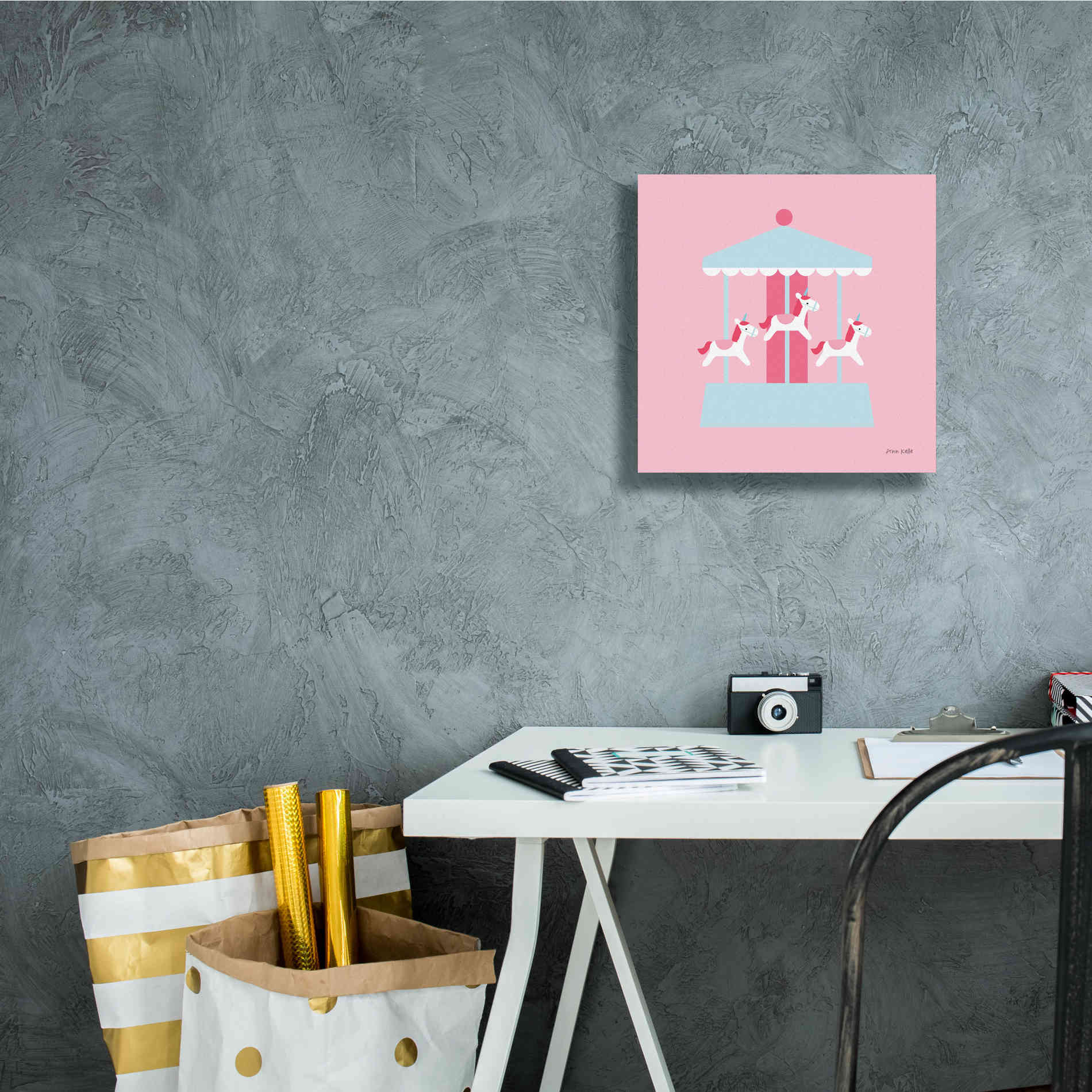 'Merry Go Round' by Ann Kelle Designs, Canvas Wall Art,12 x 12