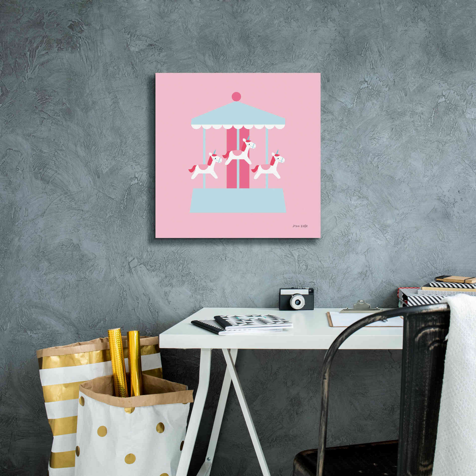'Merry Go Round' by Ann Kelle Designs, Canvas Wall Art,18 x 18