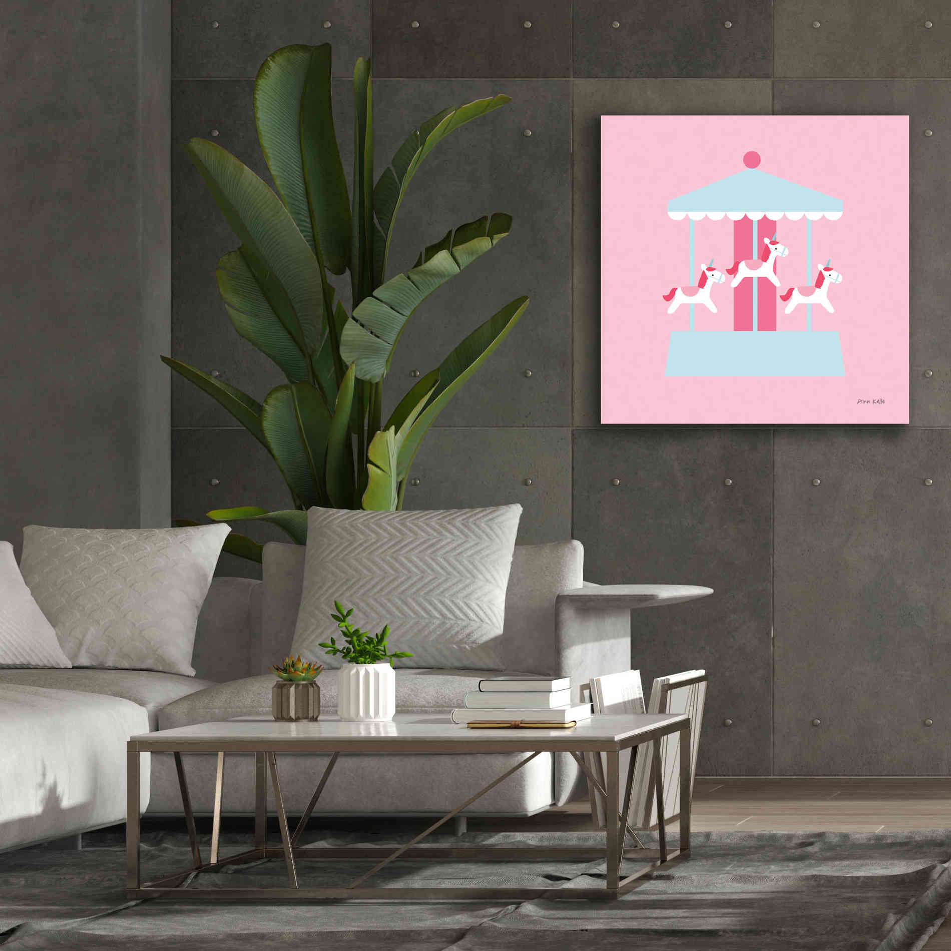 'Merry Go Round' by Ann Kelle Designs, Canvas Wall Art,37 x 37
