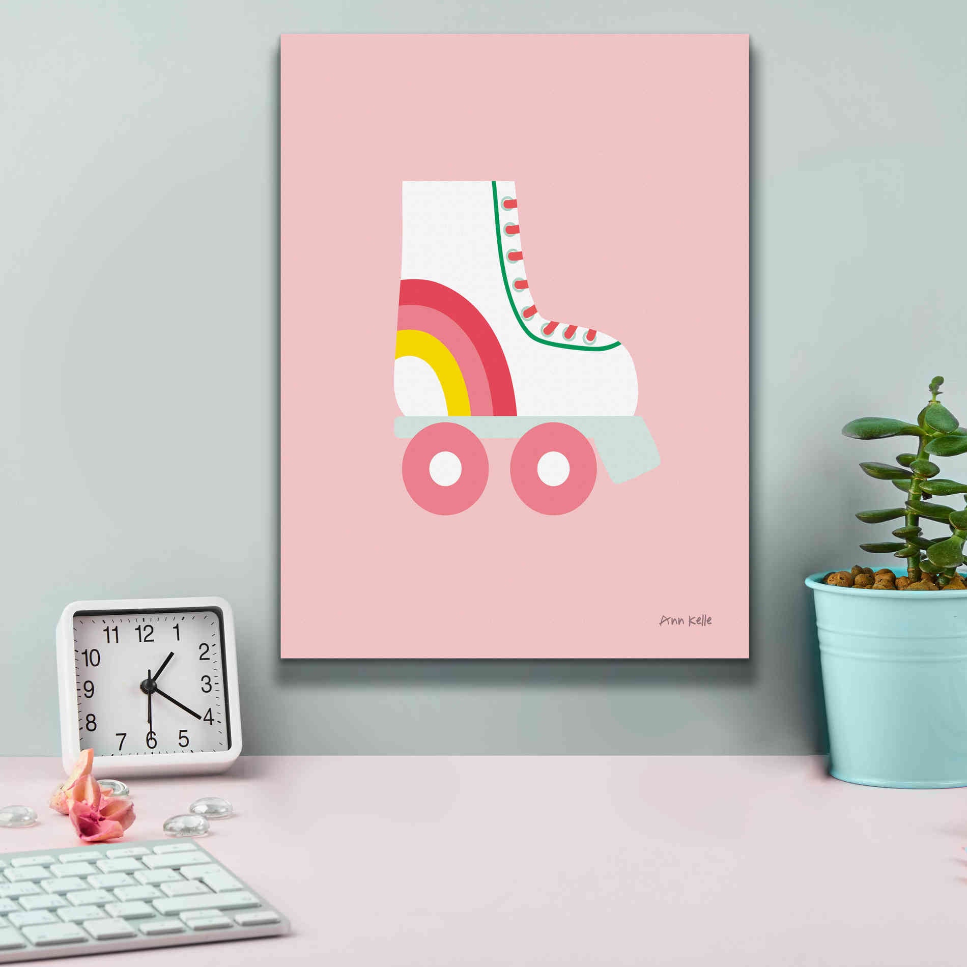 'Rollerskate' by Ann Kelle Designs, Canvas Wall Art,12 x 16