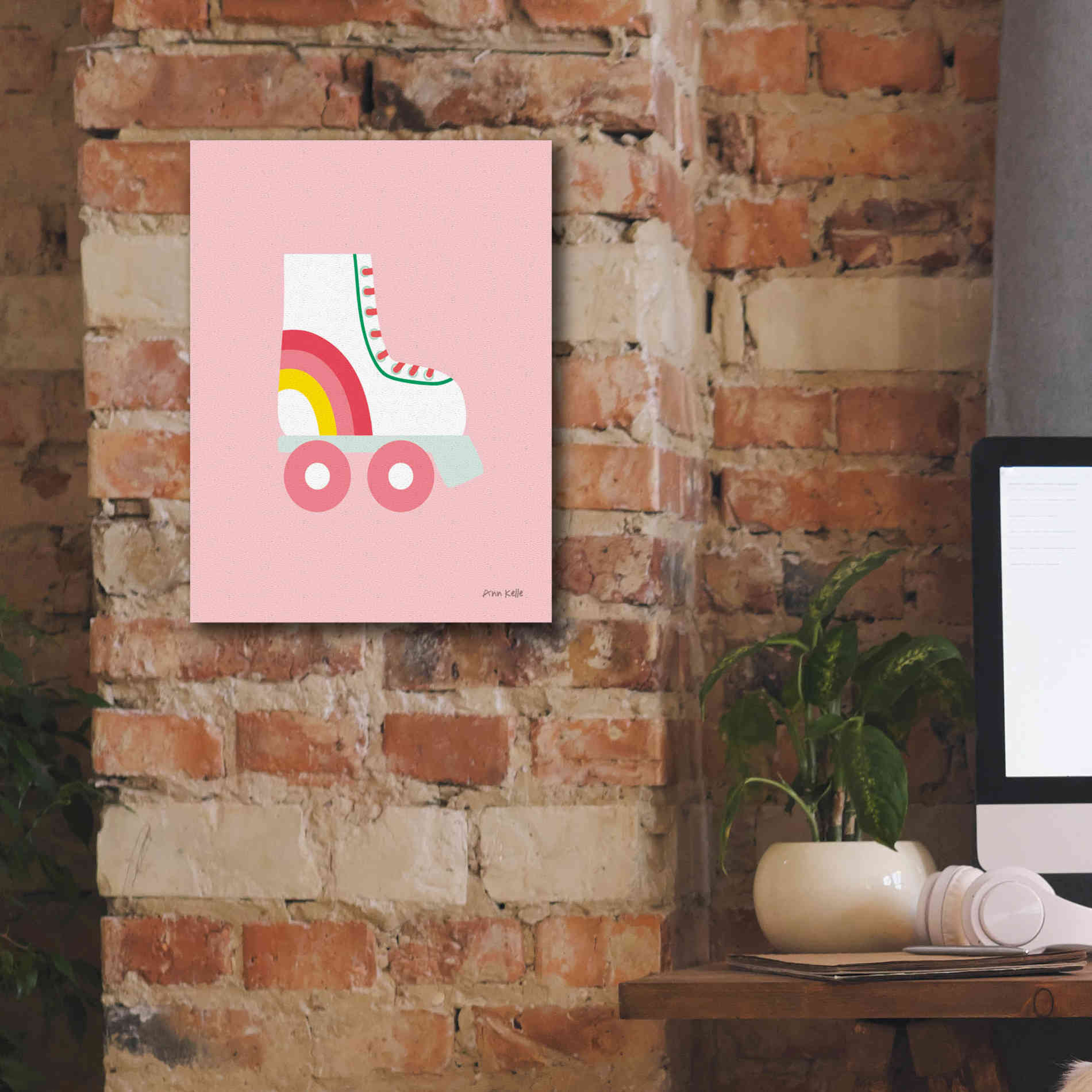 'Rollerskate' by Ann Kelle Designs, Canvas Wall Art,12 x 16