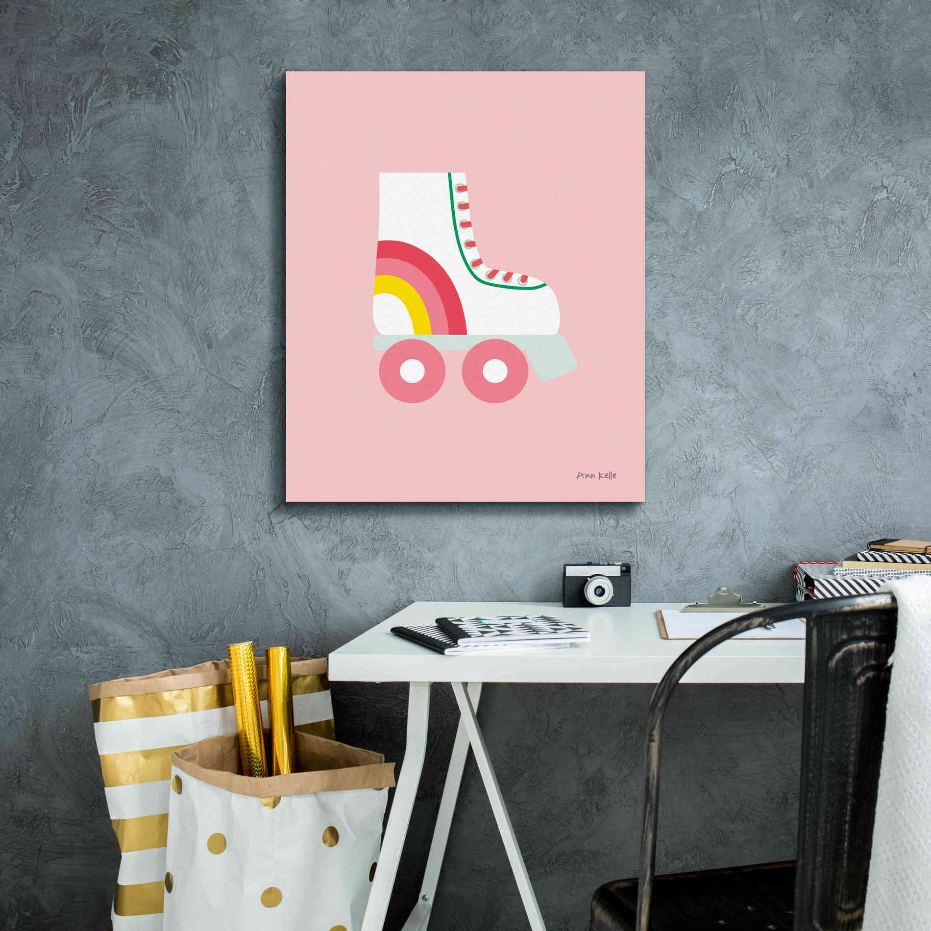 'Rollerskate' by Ann Kelle Designs, Canvas Wall Art,20 x 24