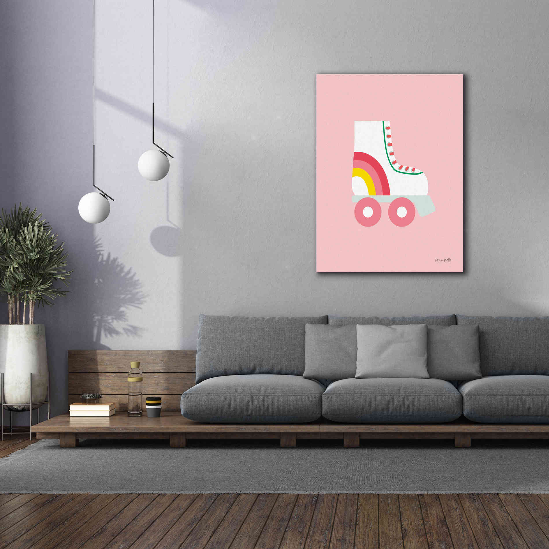 'Rollerskate' by Ann Kelle Designs, Canvas Wall Art,40 x 54