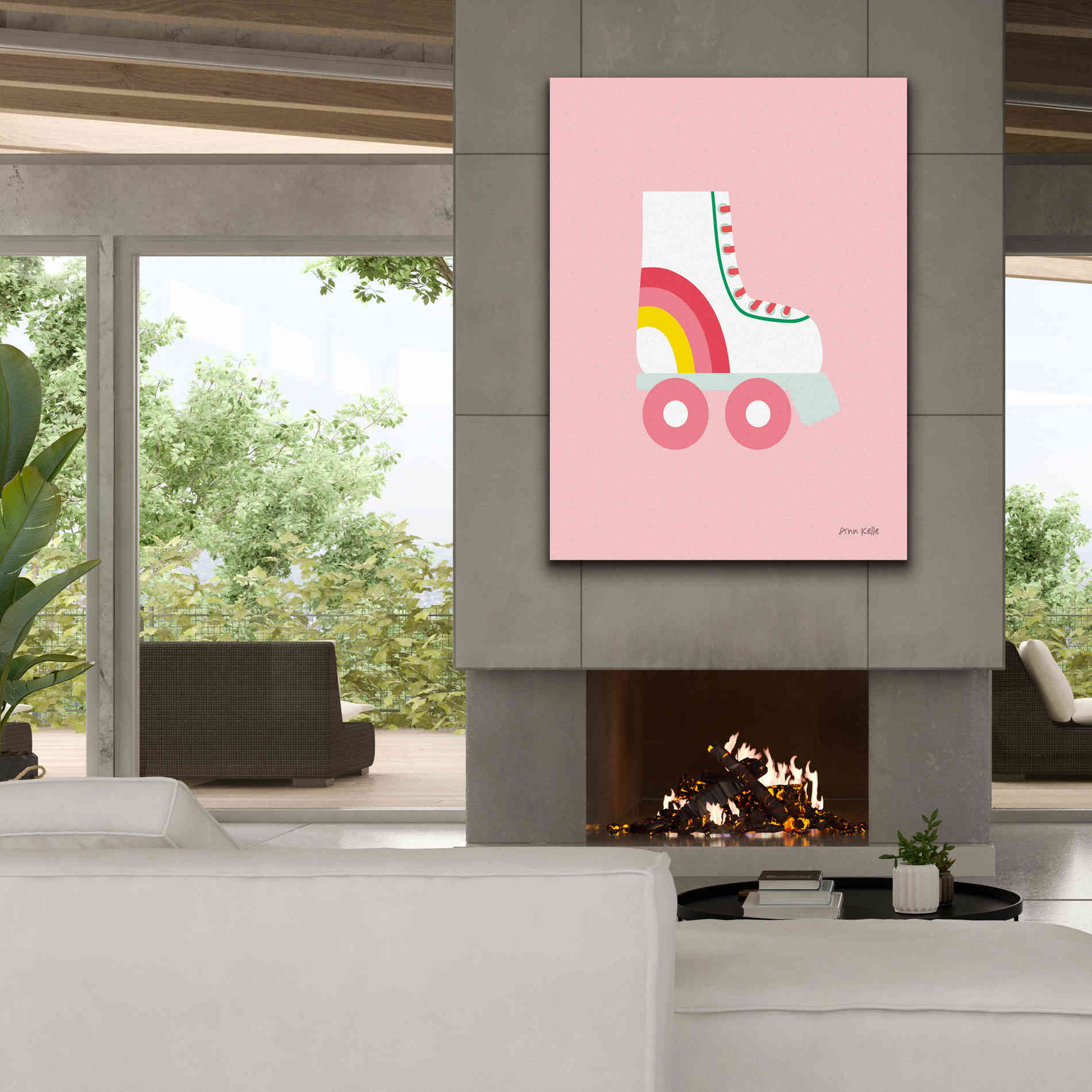 'Rollerskate' by Ann Kelle Designs, Canvas Wall Art,40 x 54
