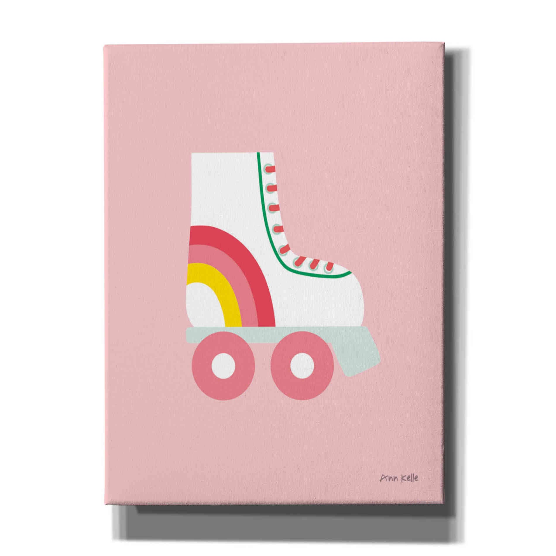 'Rollerskate' by Ann Kelle Designs, Canvas Wall Art,12x16x1.1x0,20x24x1.1x0,26x30x1.74x0,40x54x1.74x0