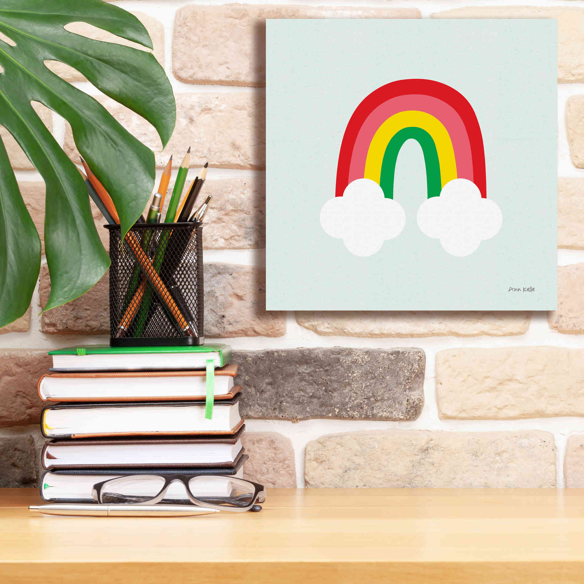 'Bright Rainbow I' by Ann Kelle Designs, Canvas Wall Art,12 x 12