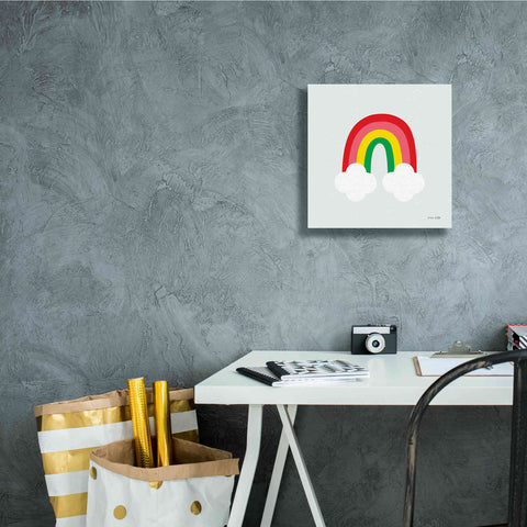 Image of 'Bright Rainbow I' by Ann Kelle Designs, Canvas Wall Art,12 x 12