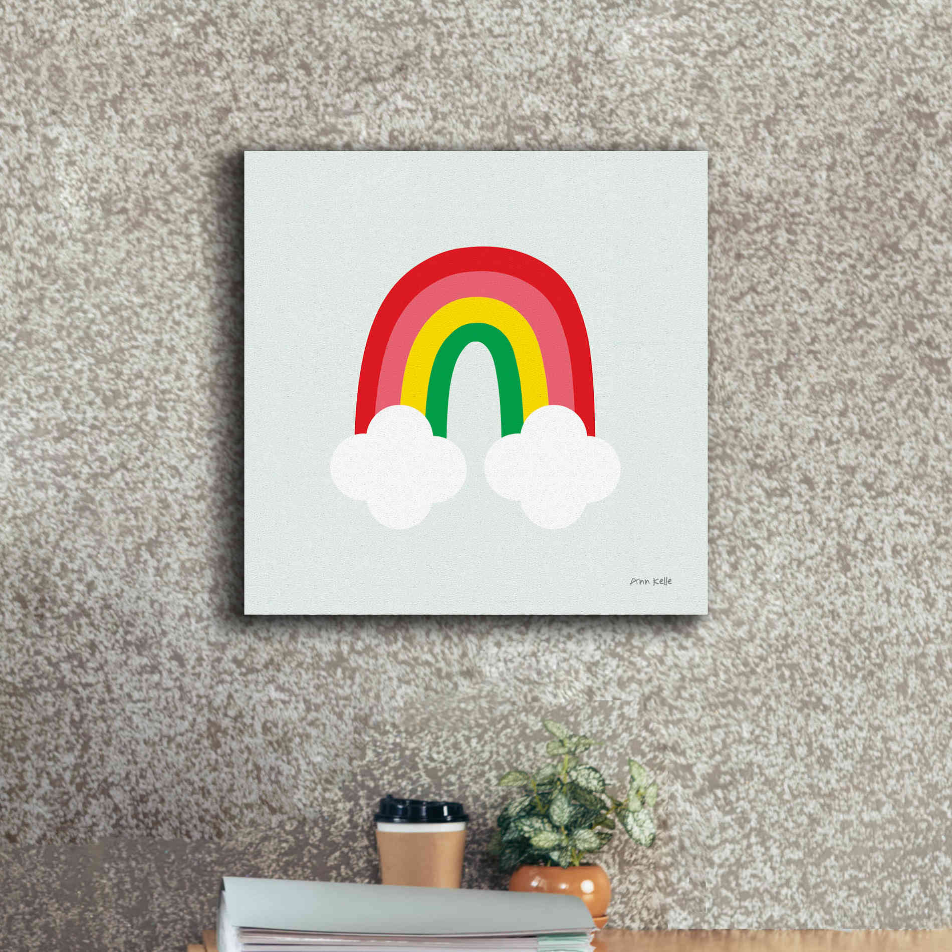 'Bright Rainbow I' by Ann Kelle Designs, Canvas Wall Art,18 x 18