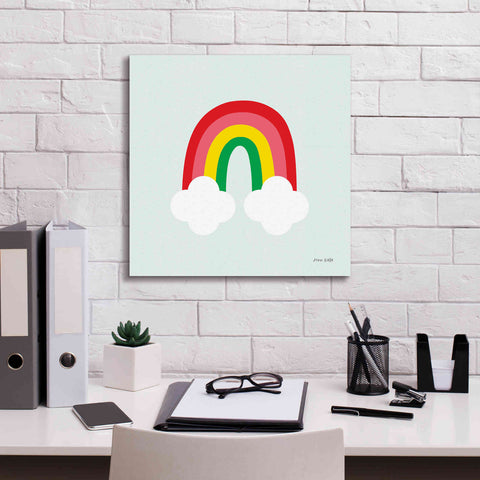 Image of 'Bright Rainbow I' by Ann Kelle Designs, Canvas Wall Art,18 x 18