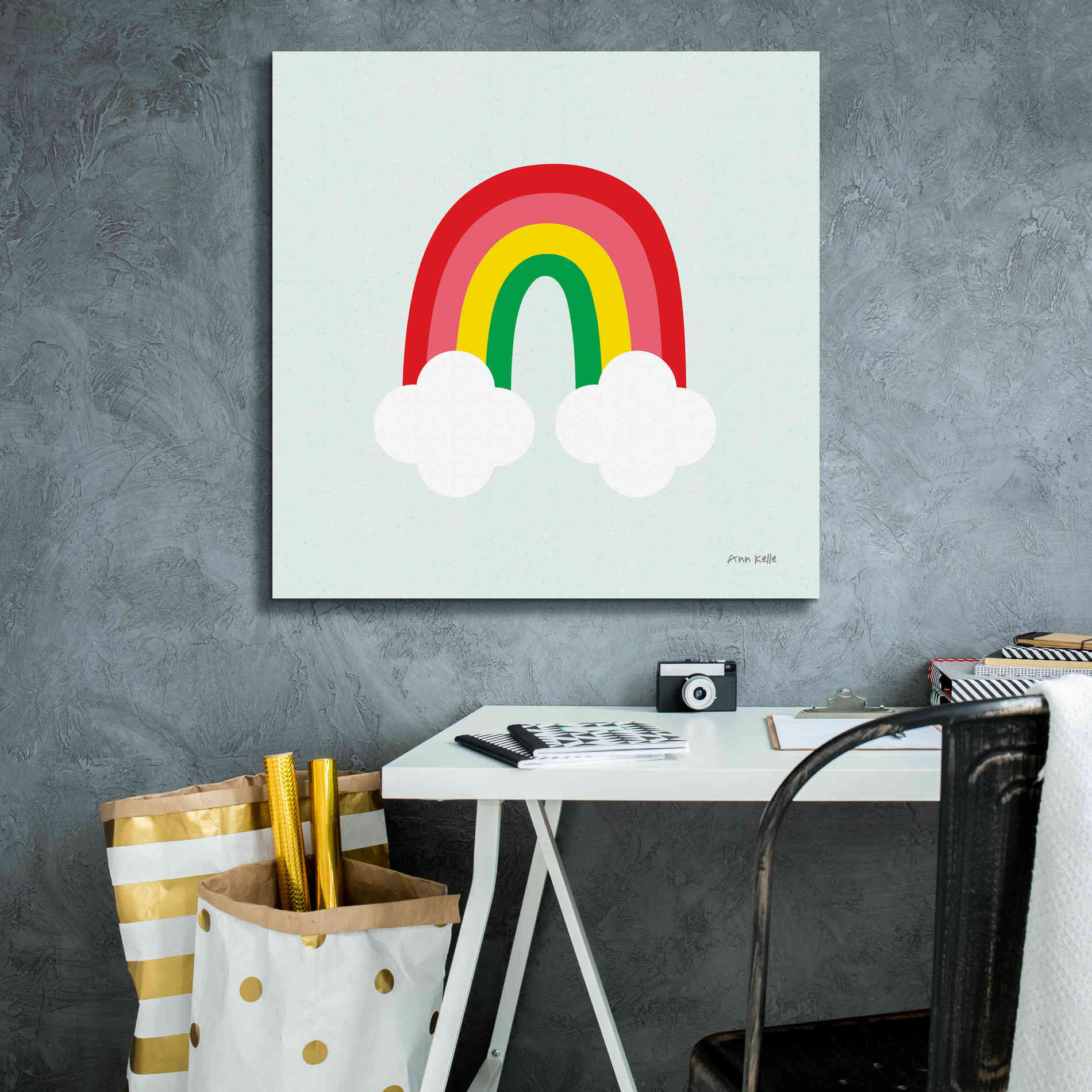 'Bright Rainbow I' by Ann Kelle Designs, Canvas Wall Art,26 x 26
