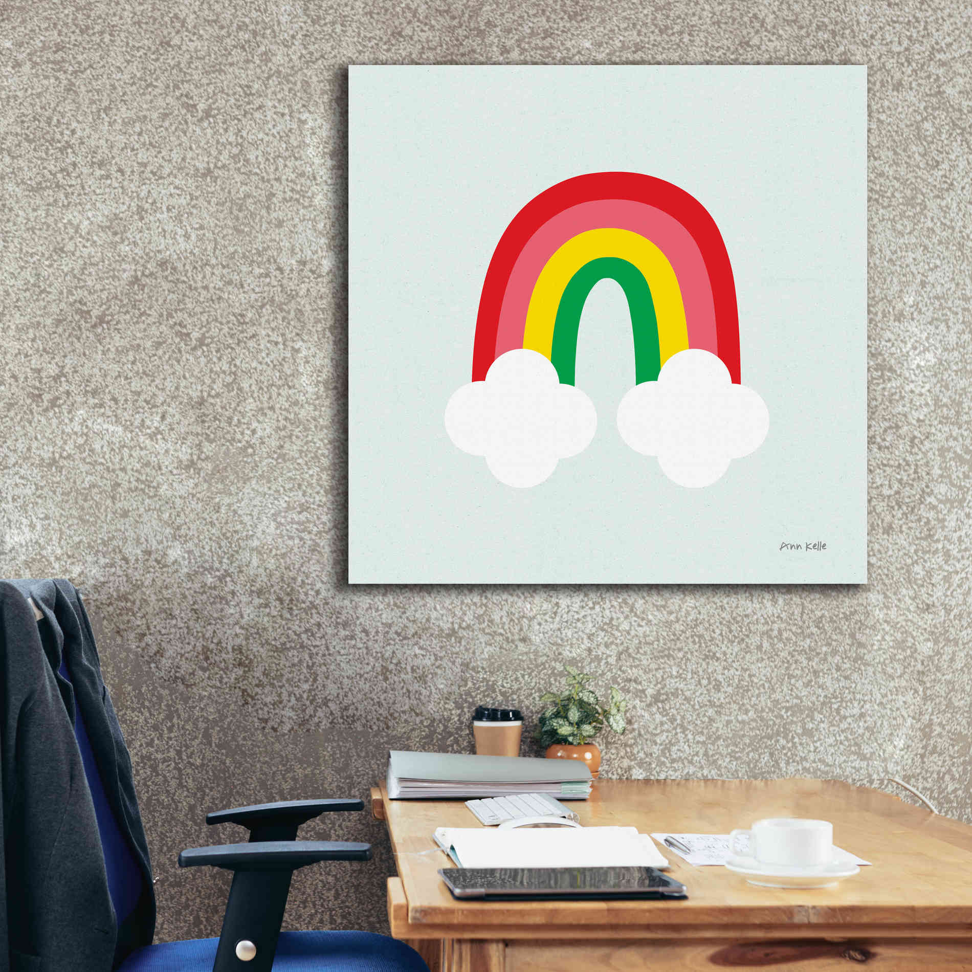 'Bright Rainbow I' by Ann Kelle Designs, Canvas Wall Art,37 x 37