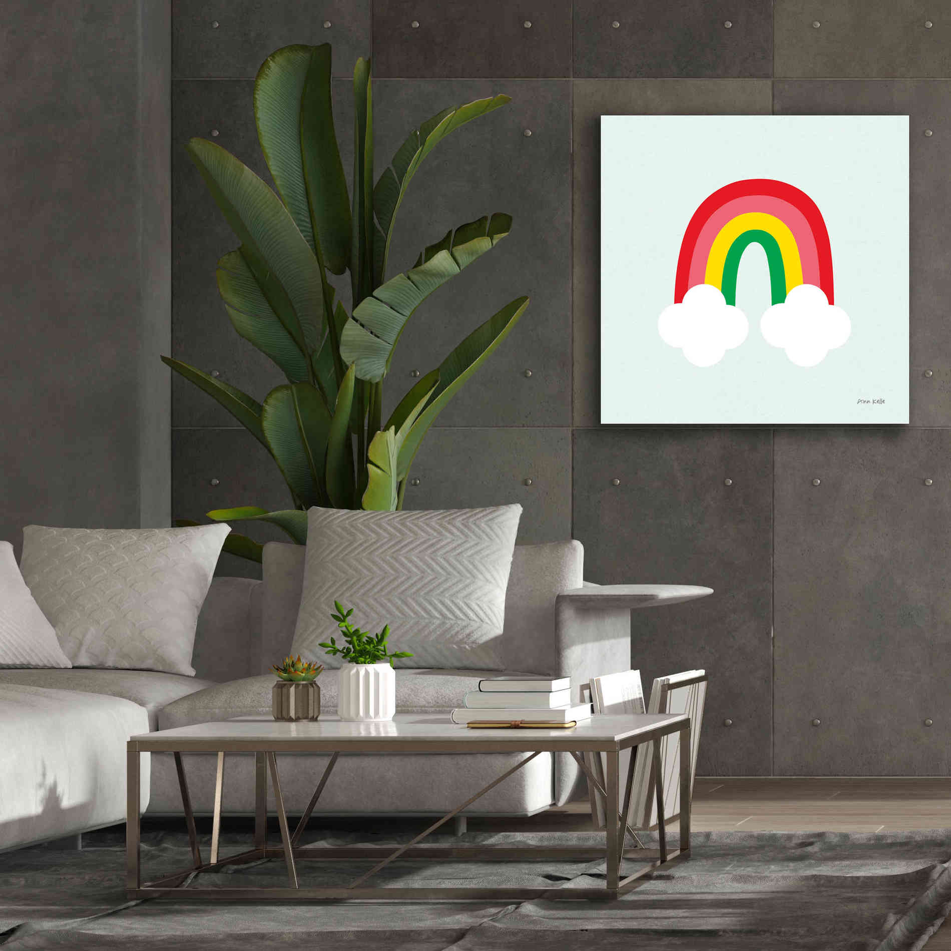 'Bright Rainbow I' by Ann Kelle Designs, Canvas Wall Art,37 x 37