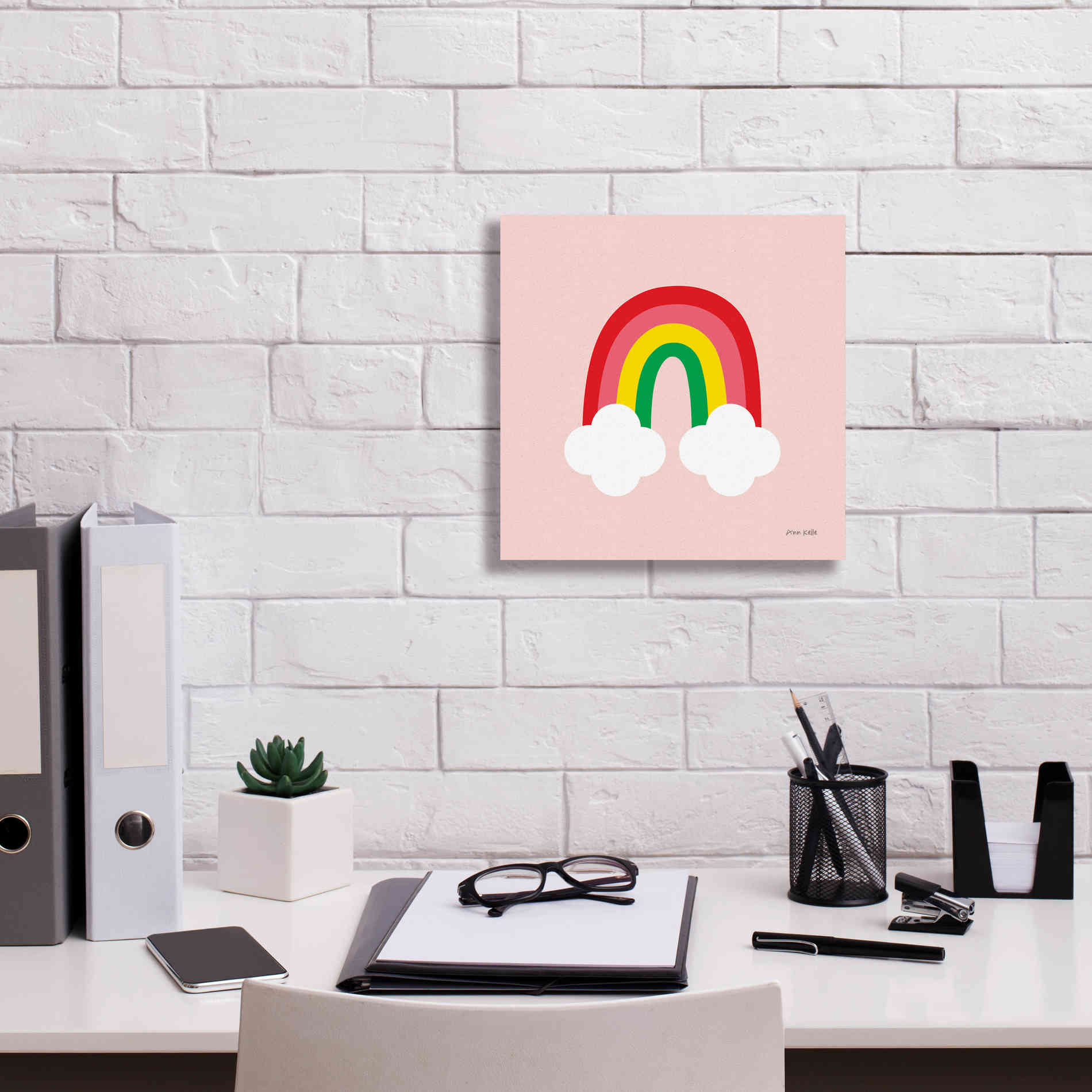 'Bright Rainbow II' by Ann Kelle Designs, Canvas Wall Art,12 x 12