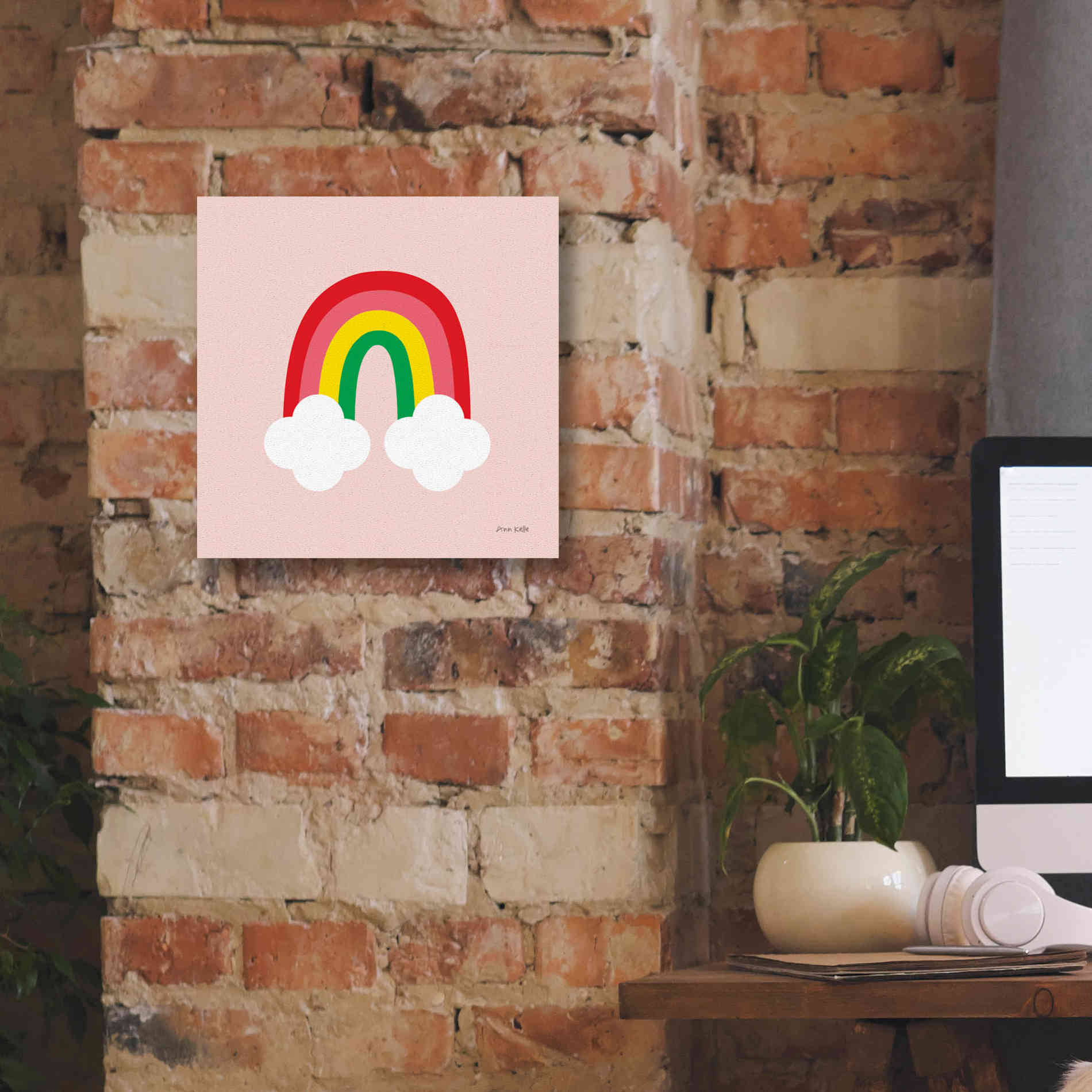 'Bright Rainbow II' by Ann Kelle Designs, Canvas Wall Art,12 x 12