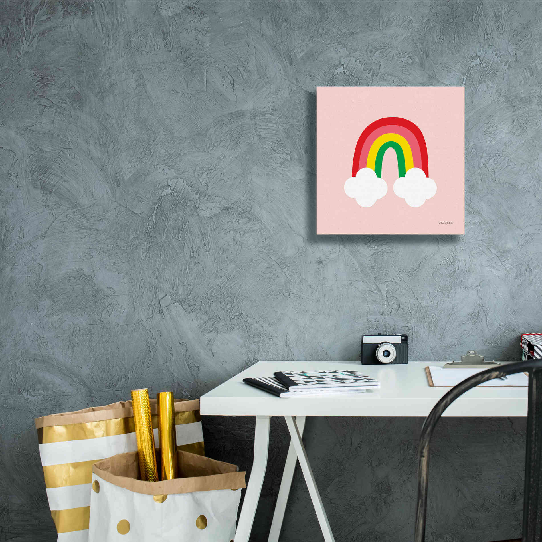'Bright Rainbow II' by Ann Kelle Designs, Canvas Wall Art,12 x 12
