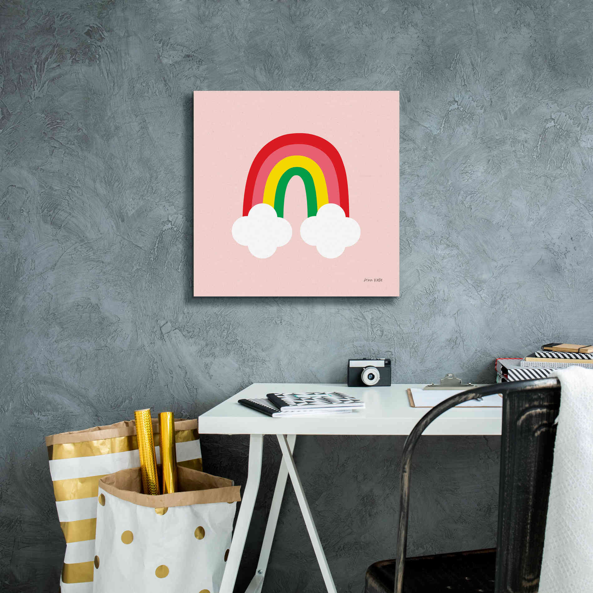 'Bright Rainbow II' by Ann Kelle Designs, Canvas Wall Art,18 x 18