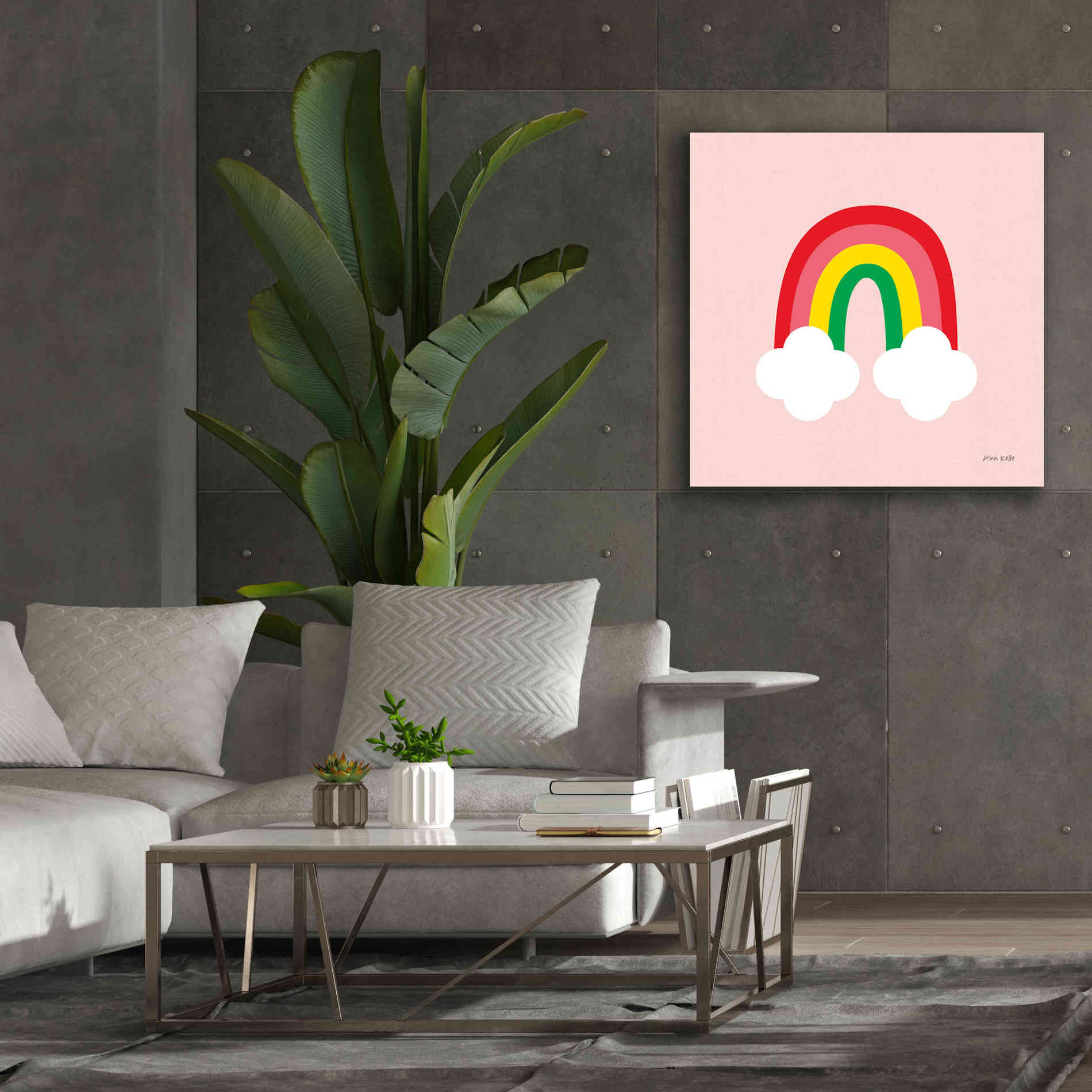 'Bright Rainbow II' by Ann Kelle Designs, Canvas Wall Art,37 x 37