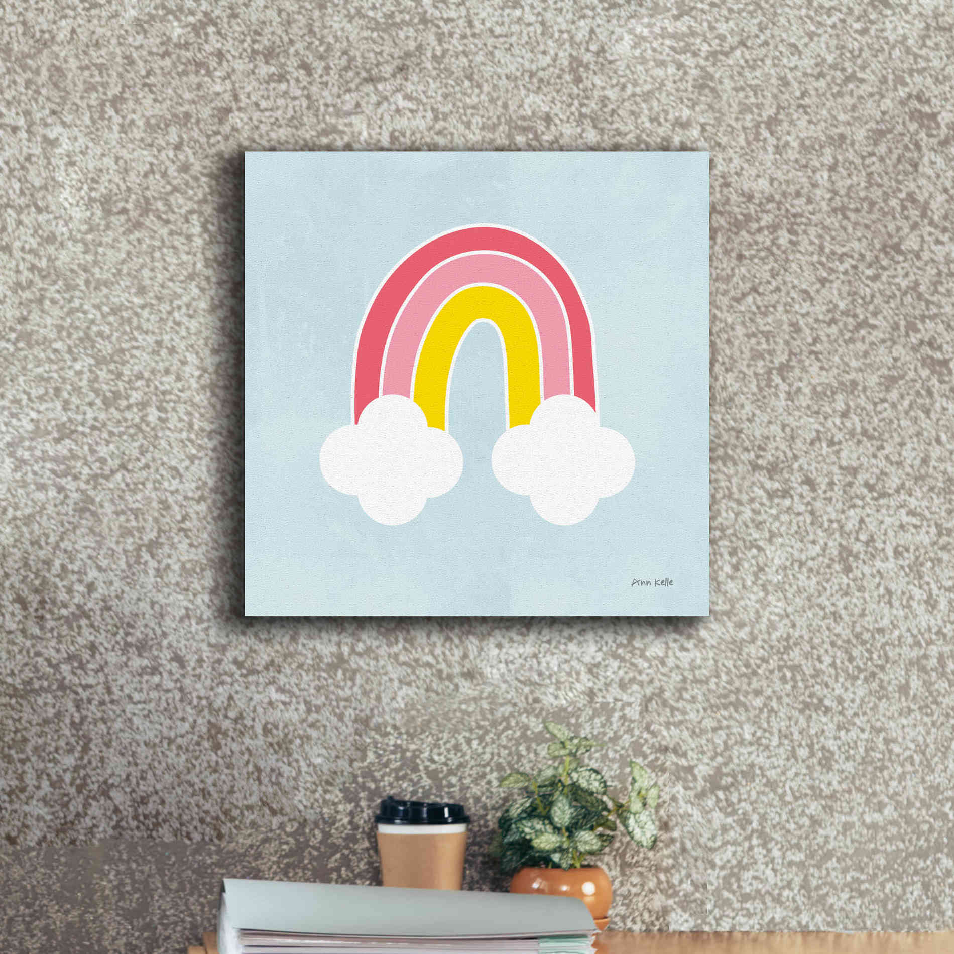 'Her Rainbow' by Ann Kelle Designs, Canvas Wall Art,18 x 18