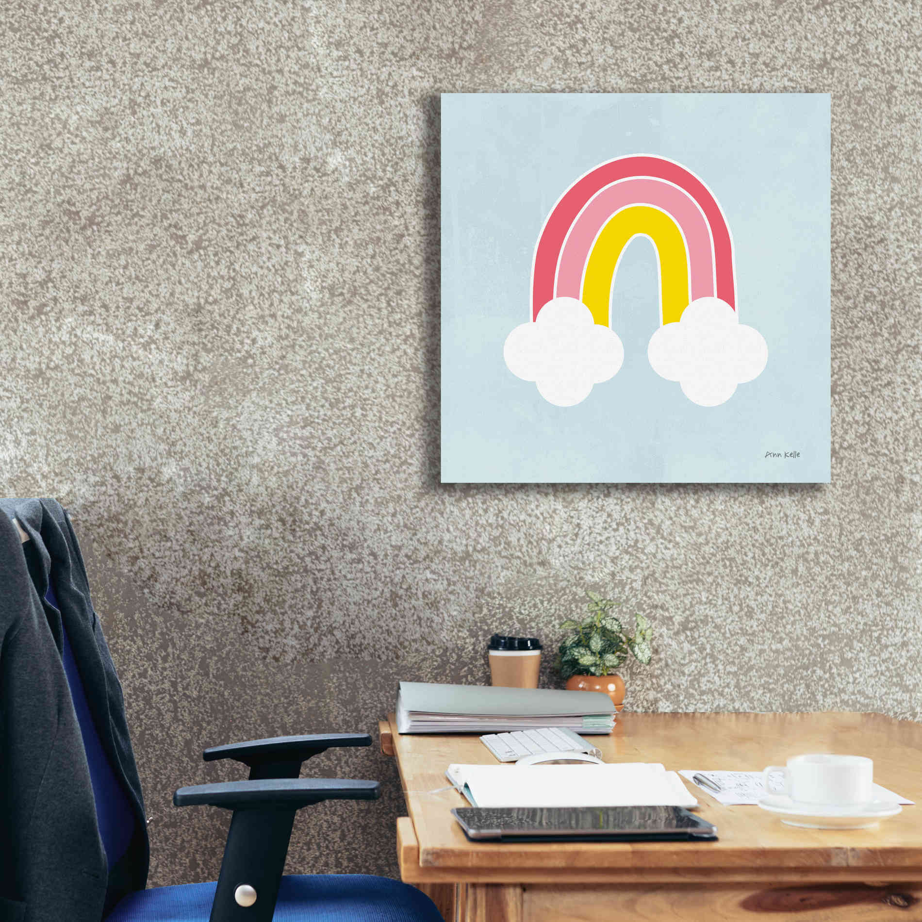 'Her Rainbow' by Ann Kelle Designs, Canvas Wall Art,26 x 26