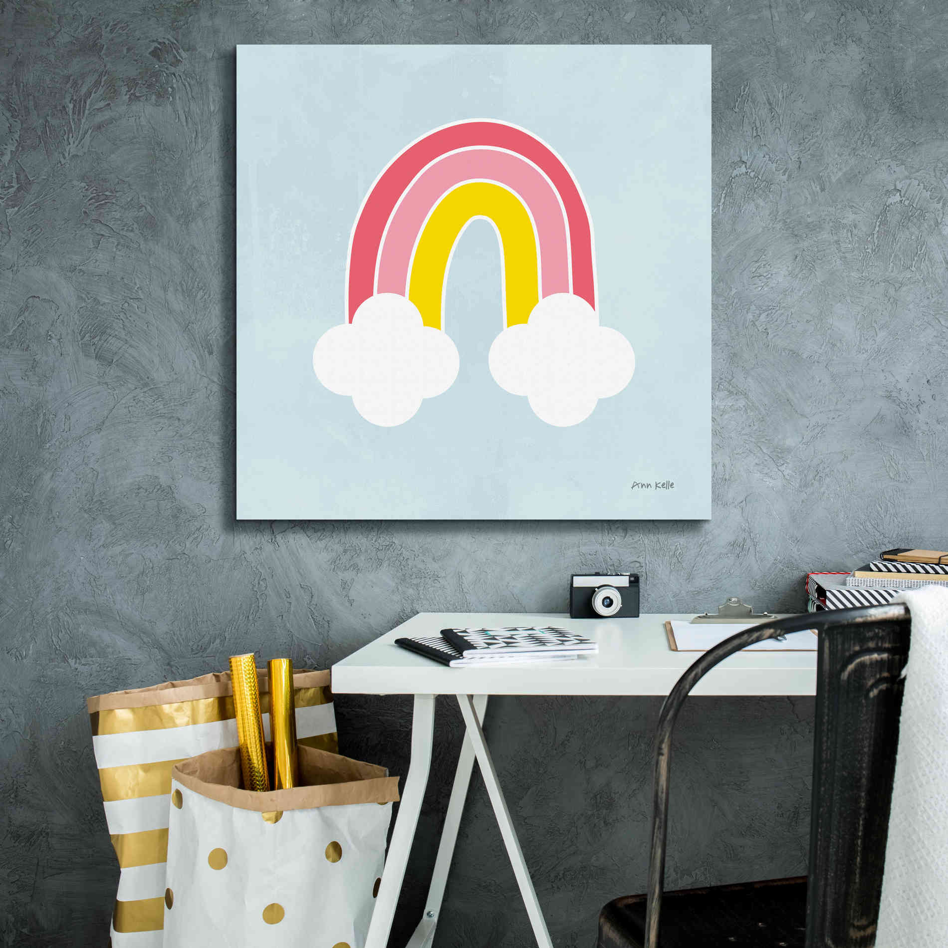 'Her Rainbow' by Ann Kelle Designs, Canvas Wall Art,26 x 26