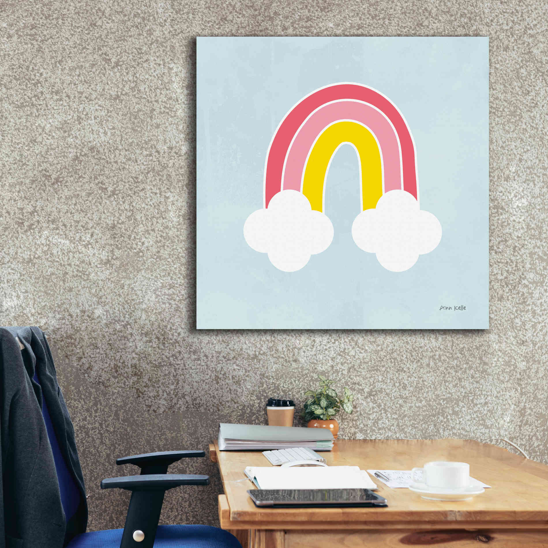 'Her Rainbow' by Ann Kelle Designs, Canvas Wall Art,37 x 37