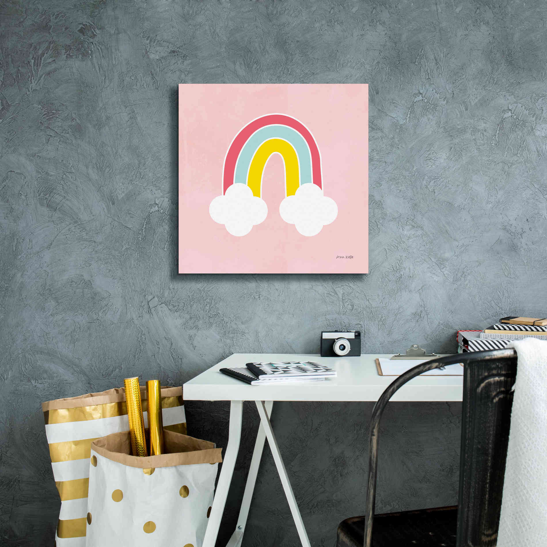 'His Rainbow' by Ann Kelle Designs, Canvas Wall Art,18 x 18