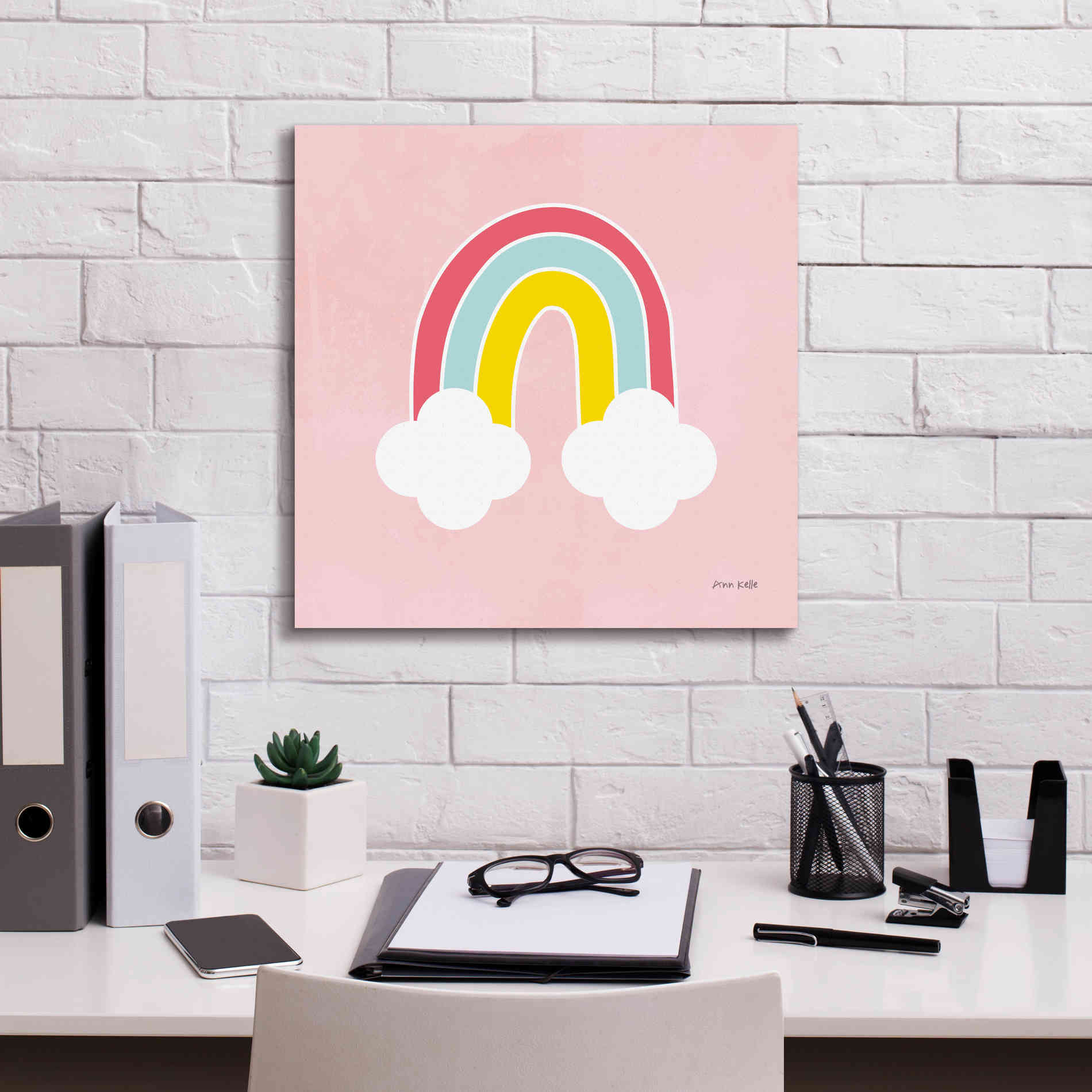 'His Rainbow' by Ann Kelle Designs, Canvas Wall Art,18 x 18