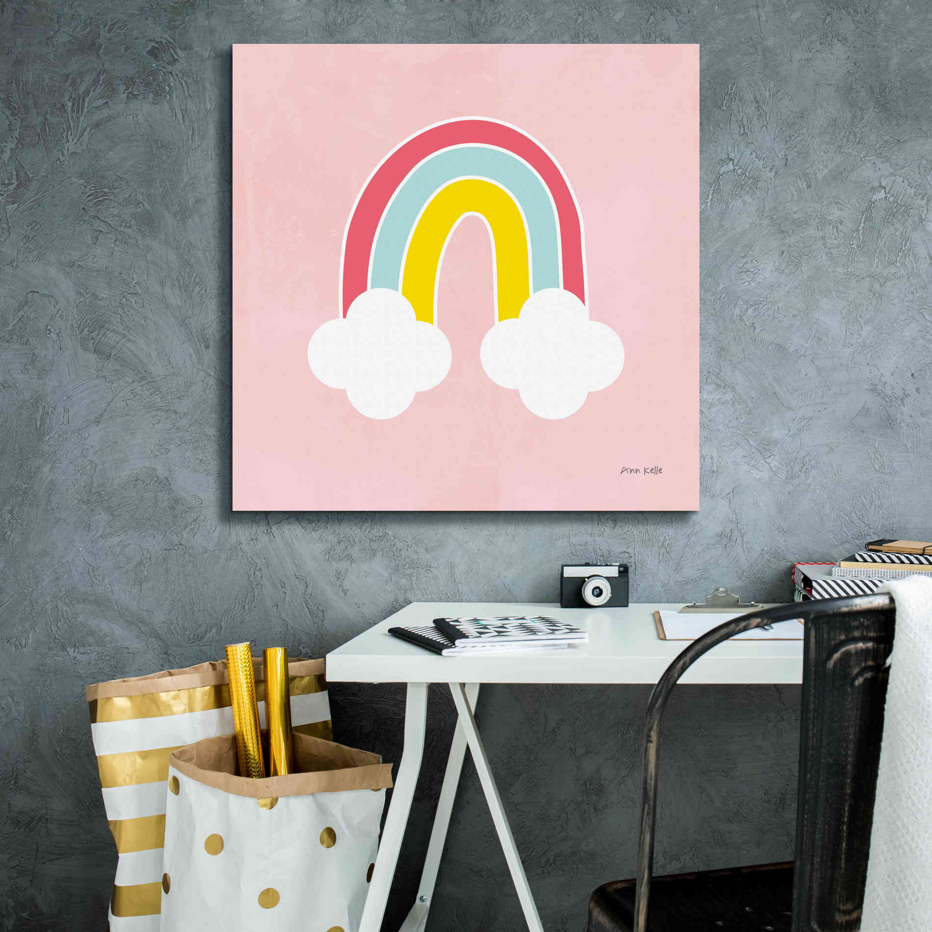 'His Rainbow' by Ann Kelle Designs, Canvas Wall Art,26 x 26
