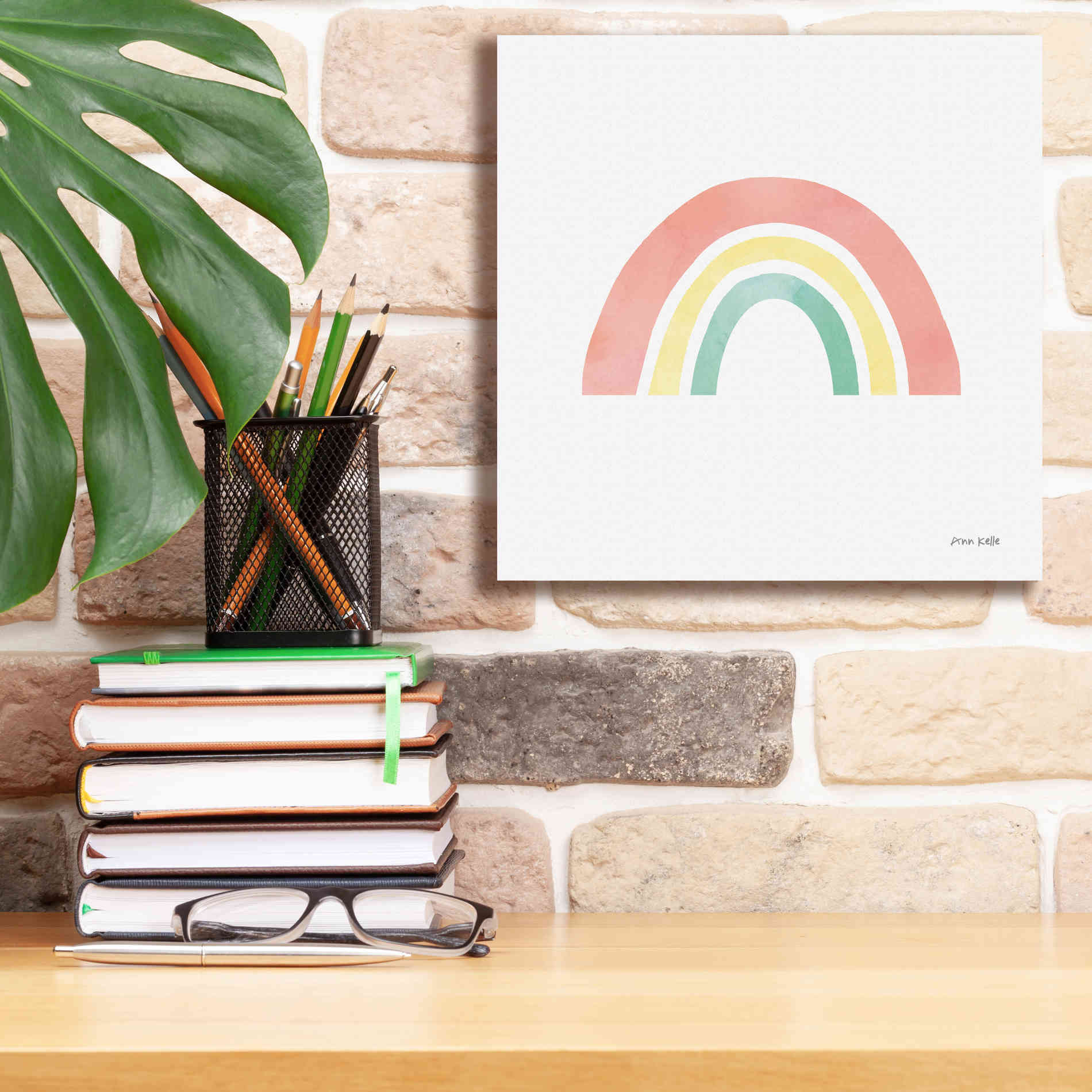 'Pastel Rainbow I' by Ann Kelle Designs, Canvas Wall Art,12 x 12