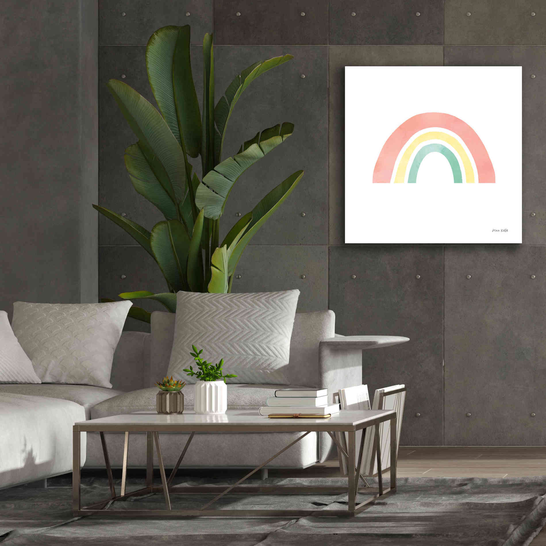 'Pastel Rainbow I' by Ann Kelle Designs, Canvas Wall Art,37 x 37