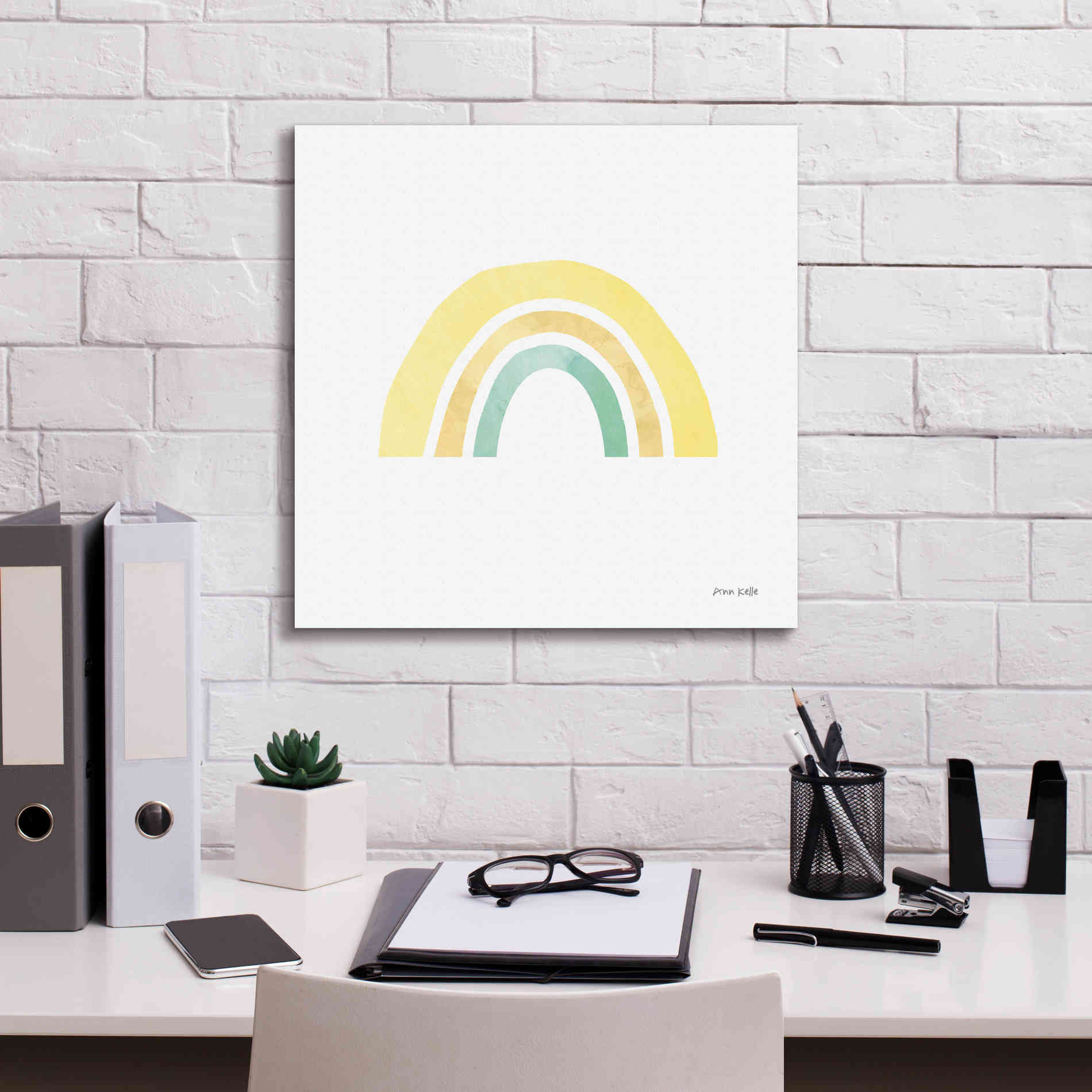 'Pastel Rainbow II' by Ann Kelle Designs, Canvas Wall Art,18 x 18