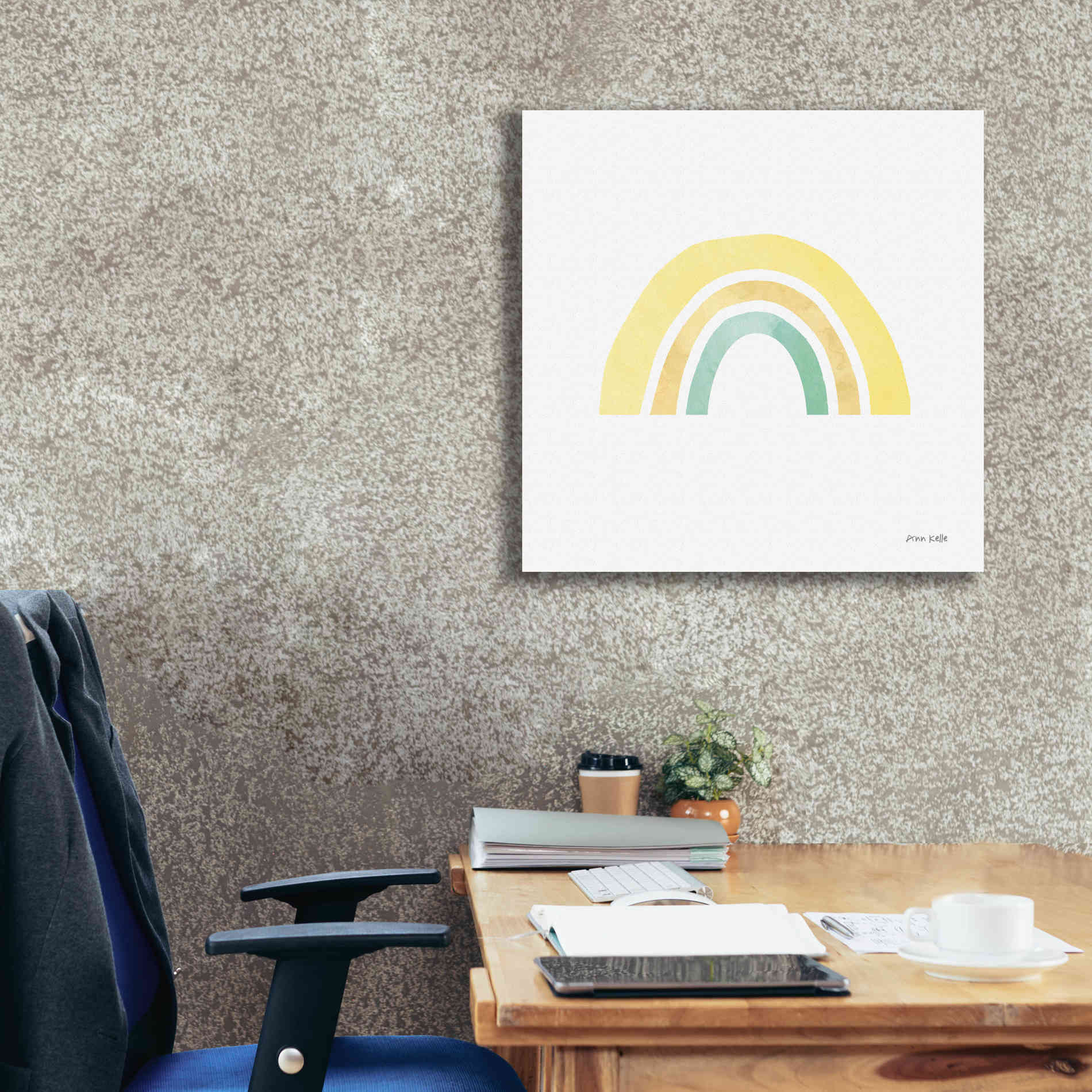 'Pastel Rainbow II' by Ann Kelle Designs, Canvas Wall Art,26 x 26