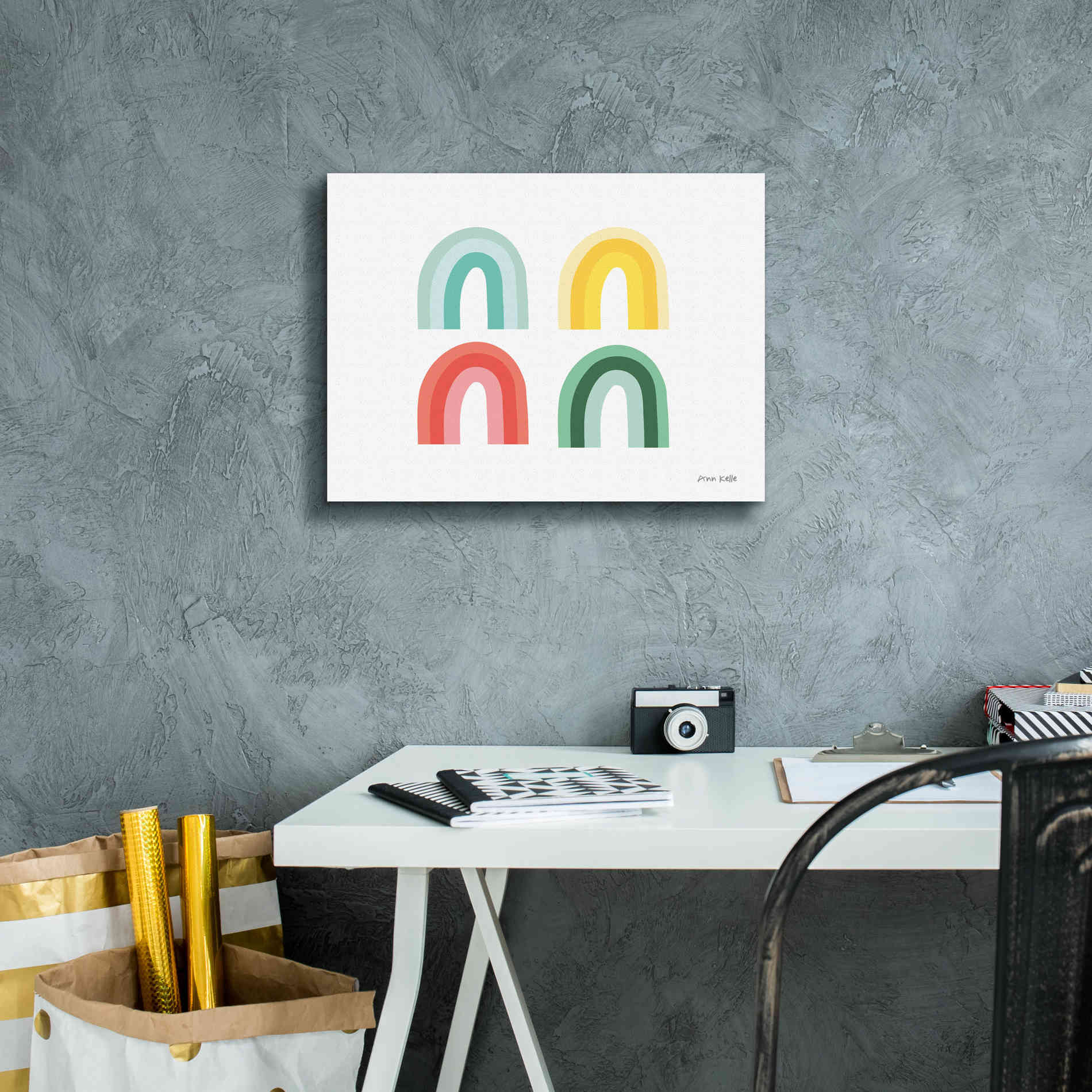 'Rainbow Colors II' by Ann Kelle Designs, Canvas Wall Art,16 x 12