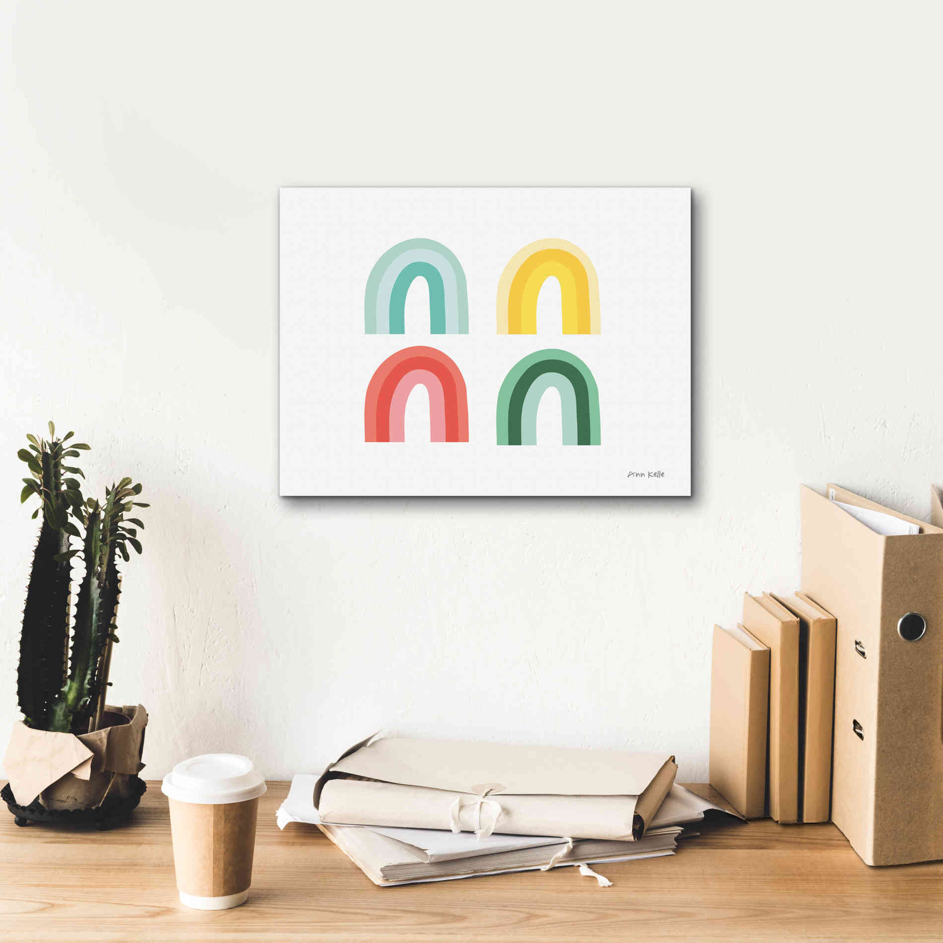 'Rainbow Colors II' by Ann Kelle Designs, Canvas Wall Art,16 x 12