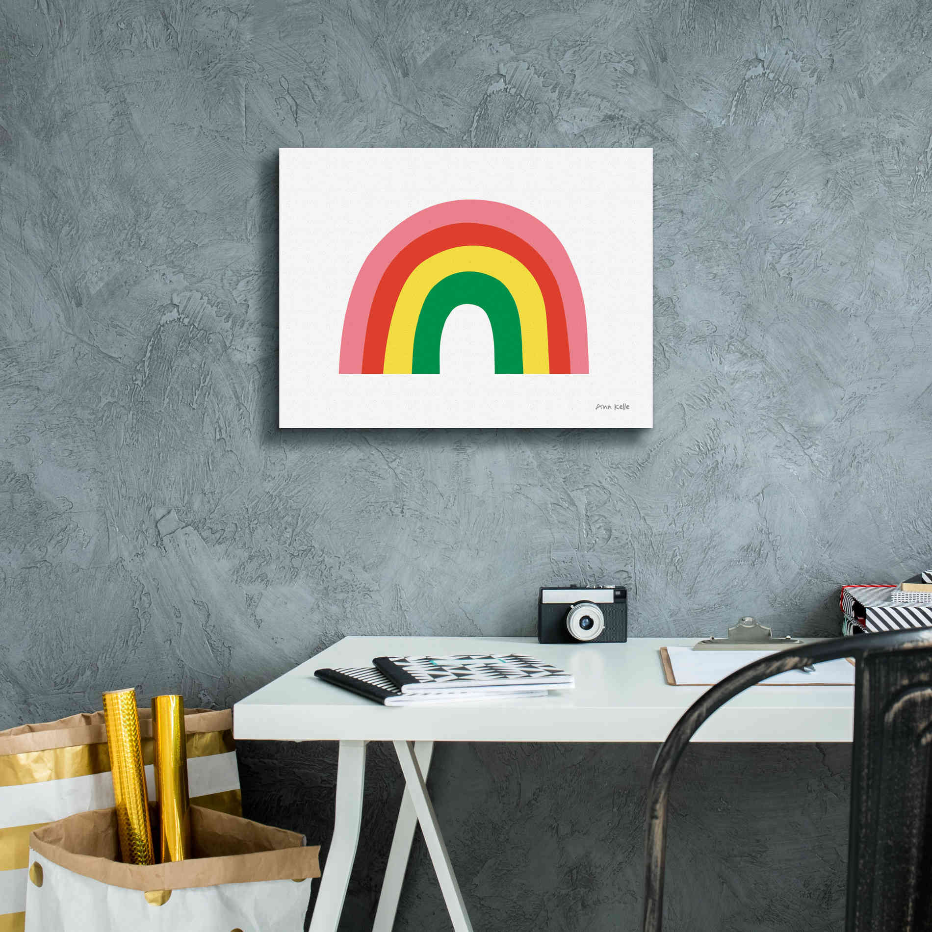 'Rainbow I' by Ann Kelle Designs, Canvas Wall Art,16 x 12