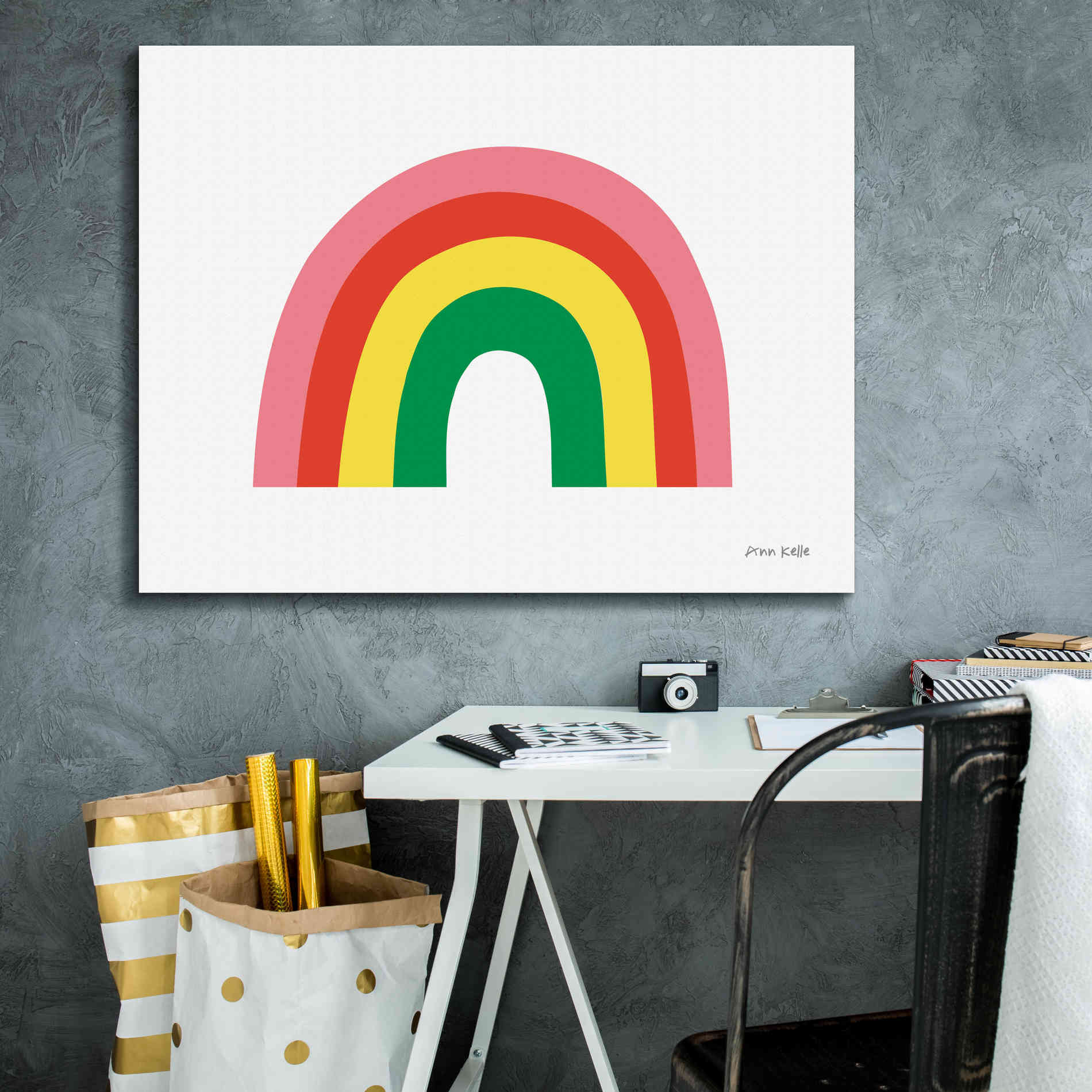 'Rainbow I' by Ann Kelle Designs, Canvas Wall Art,34 x 26