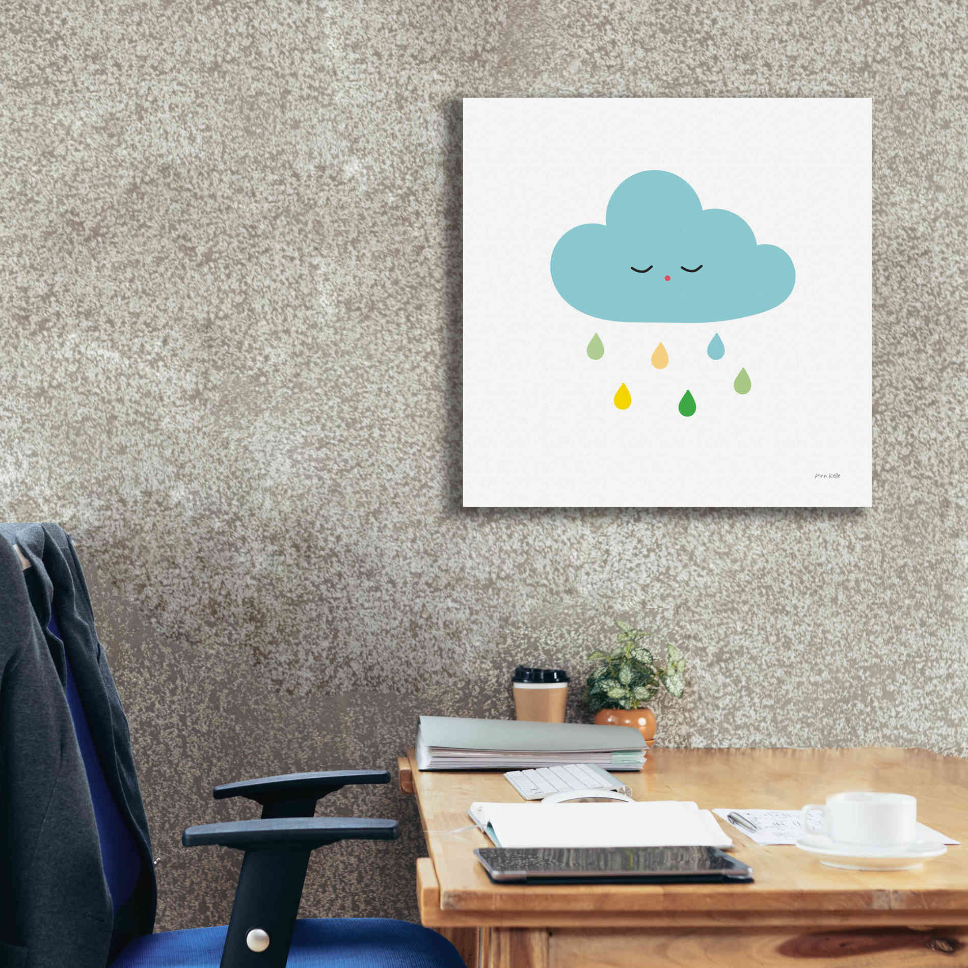 'Sleepy Cloud I' by Ann Kelle Designs, Canvas Wall Art,26 x 26