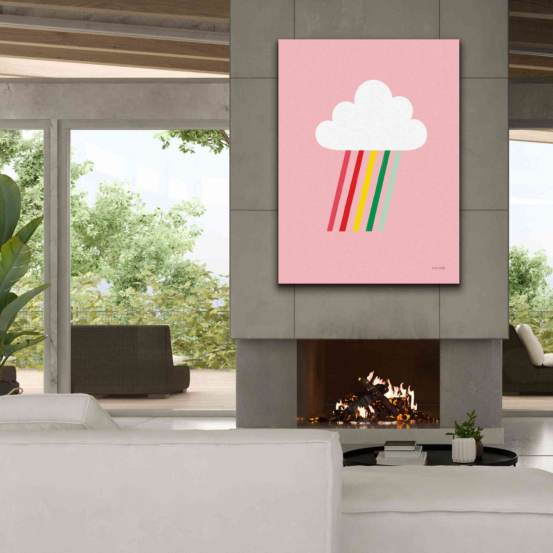 'Rainbow Rays I' by Ann Kelle Designs, Canvas Wall Art,40 x 54