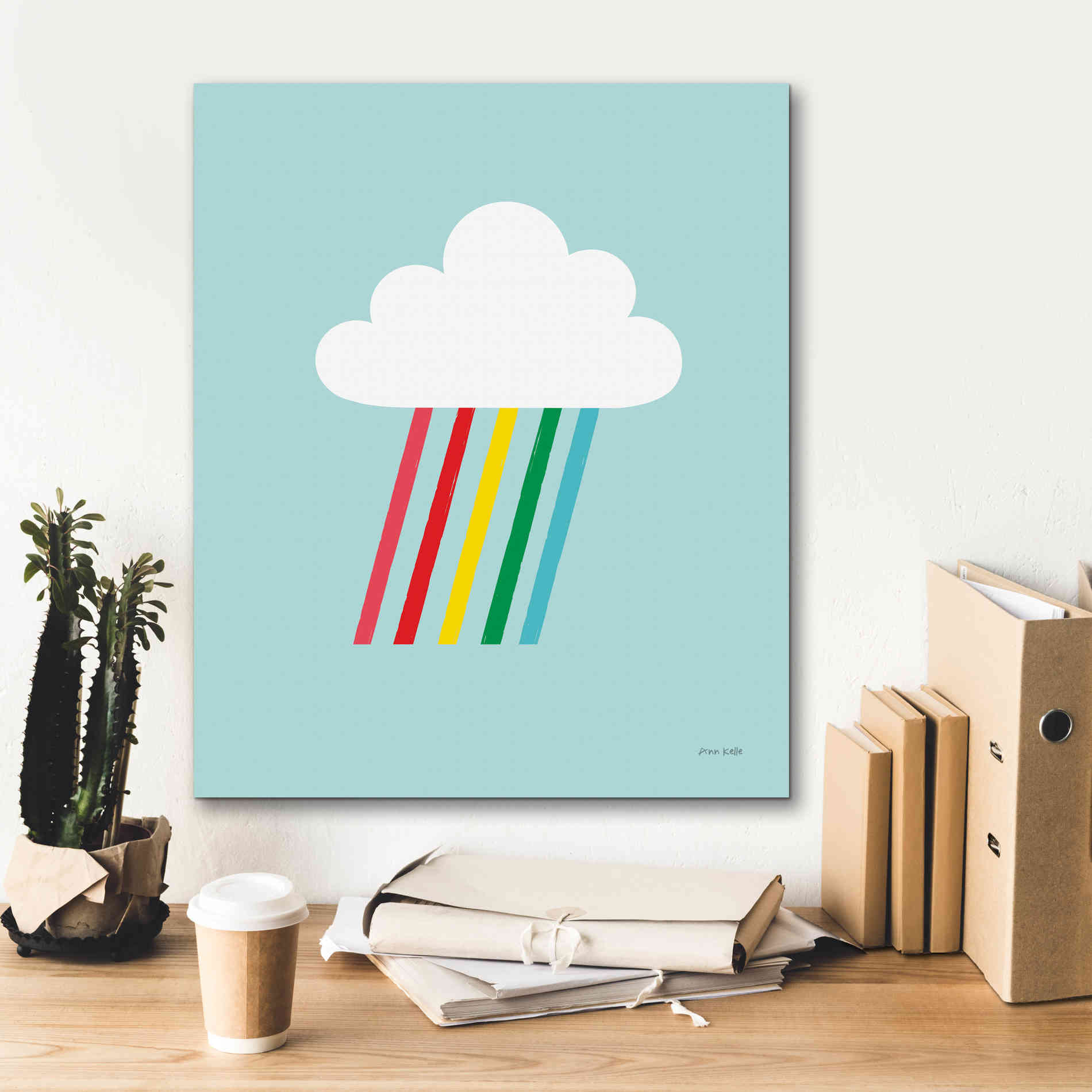 'Rainbow Rays II' by Ann Kelle Designs, Canvas Wall Art,20 x 24