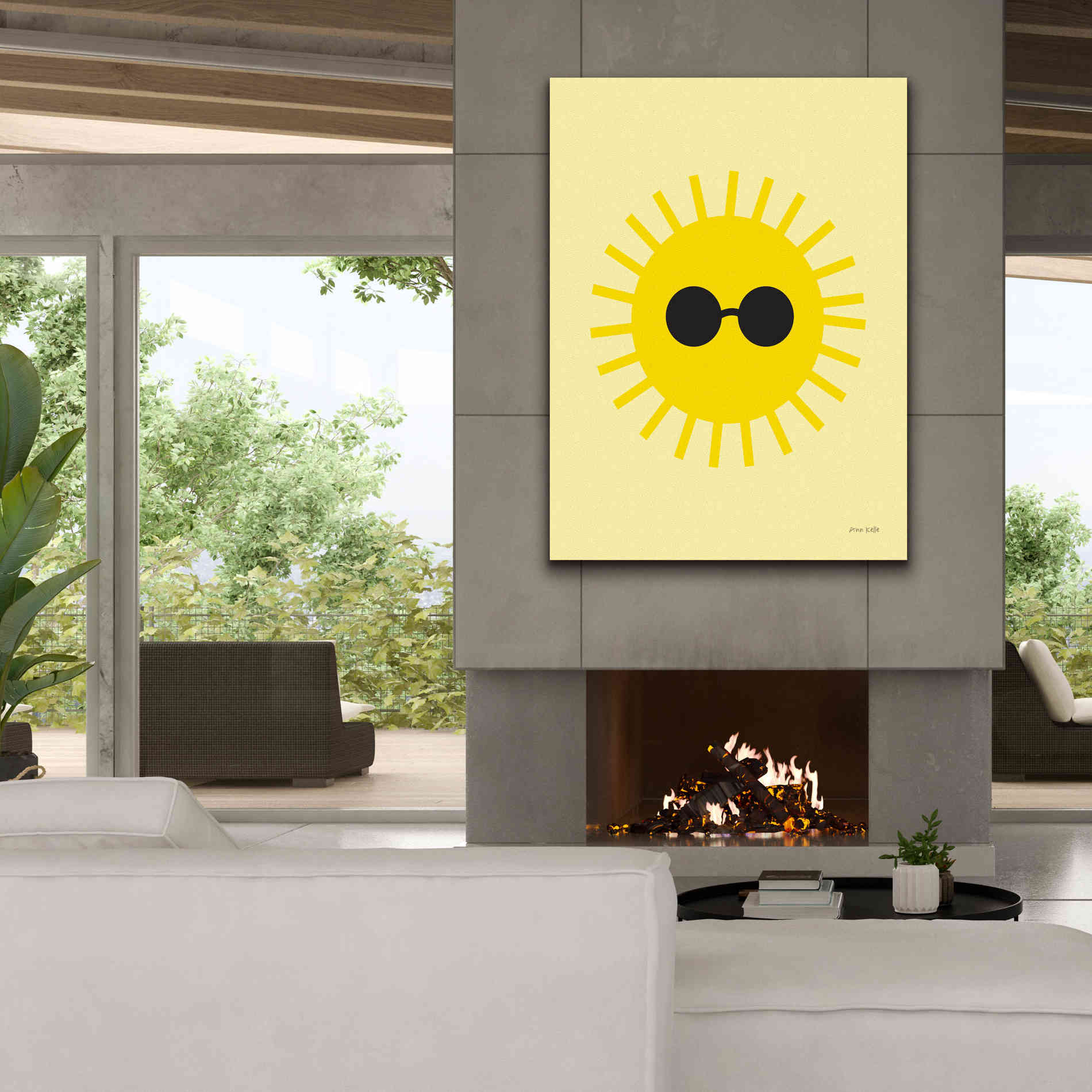 'Sunny' by Ann Kelle Designs, Canvas Wall Art,40 x 54