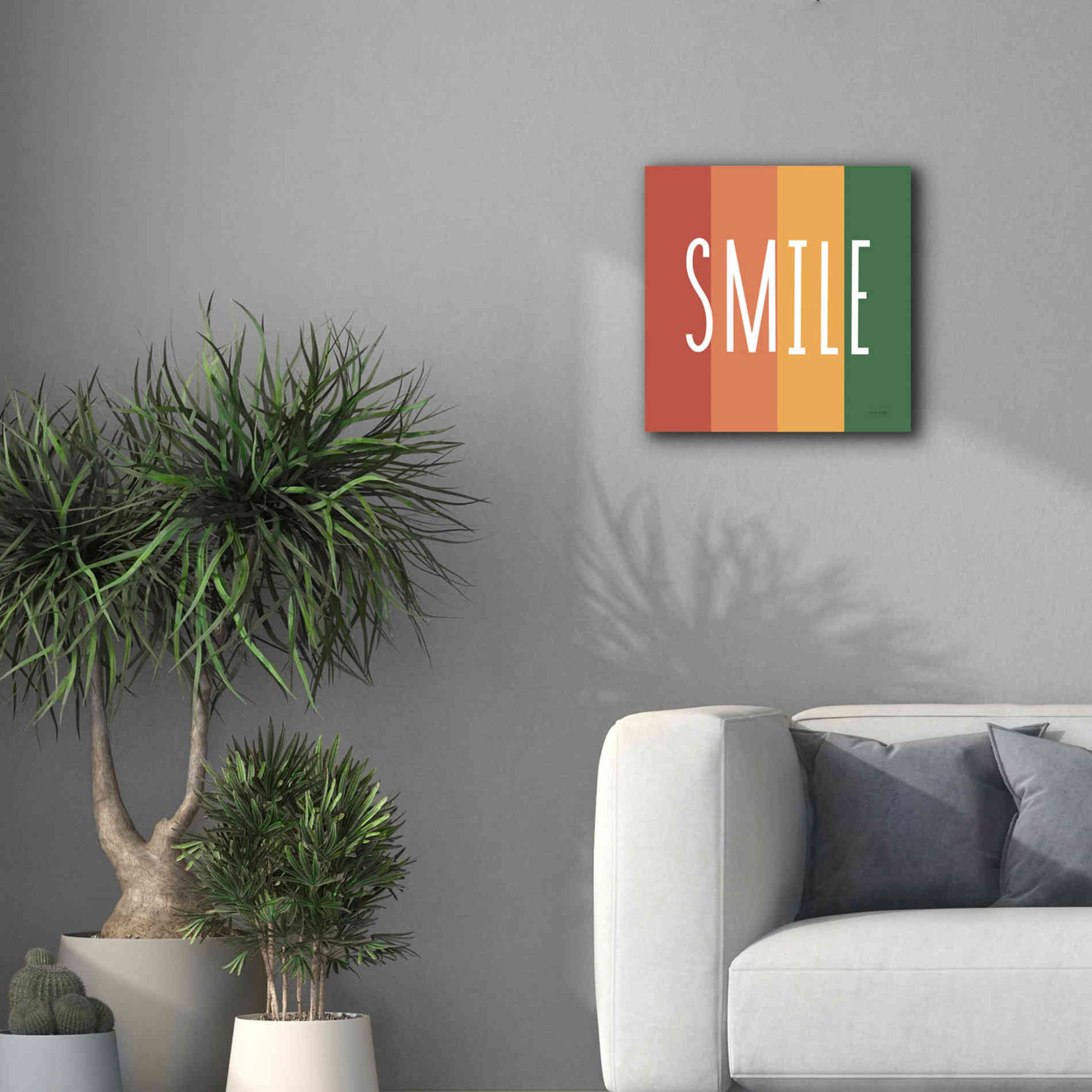 'Smile Rainbow Retro' by Ann Kelle Designs, Canvas Wall Art,18 x 18