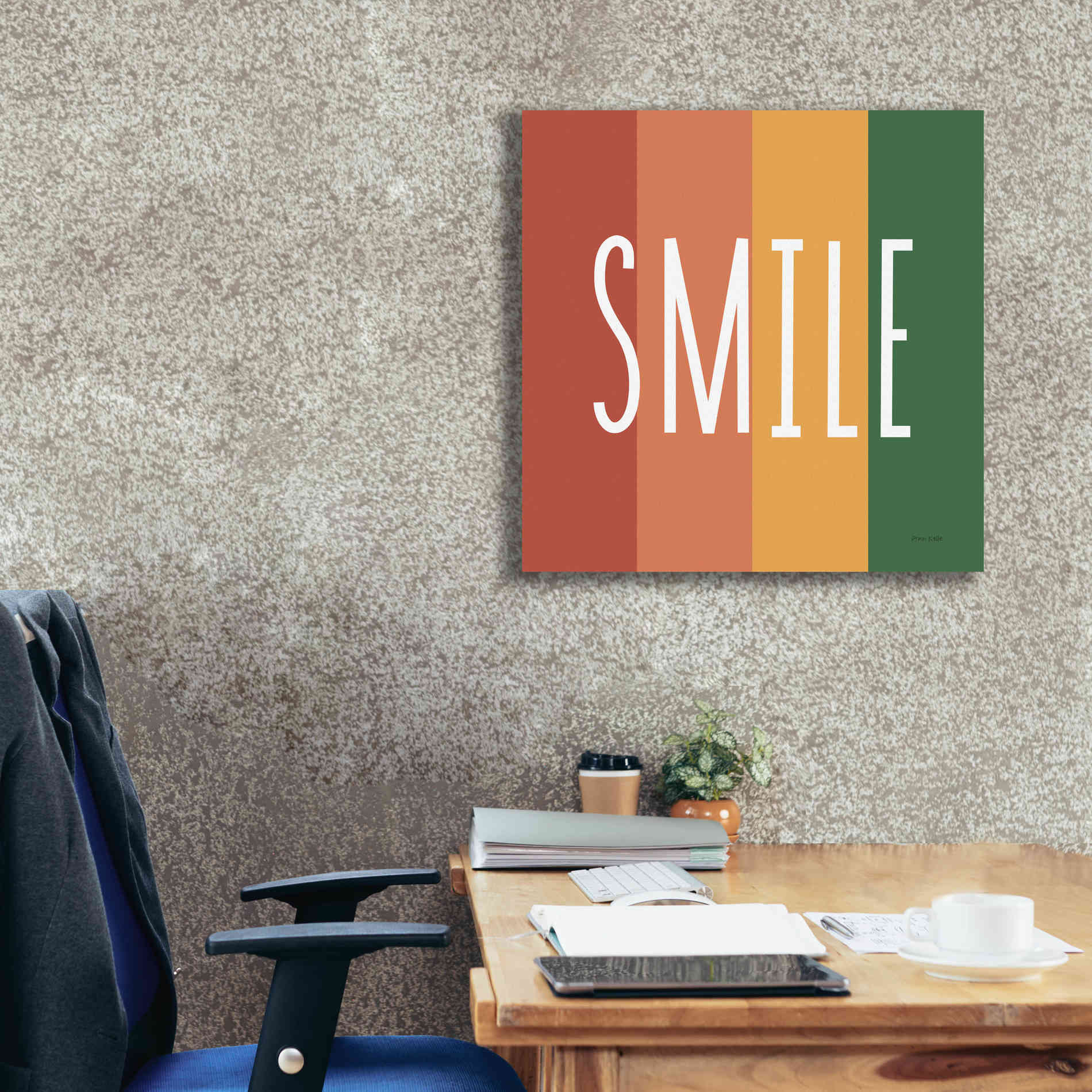 'Smile Rainbow Retro' by Ann Kelle Designs, Canvas Wall Art,26 x 26