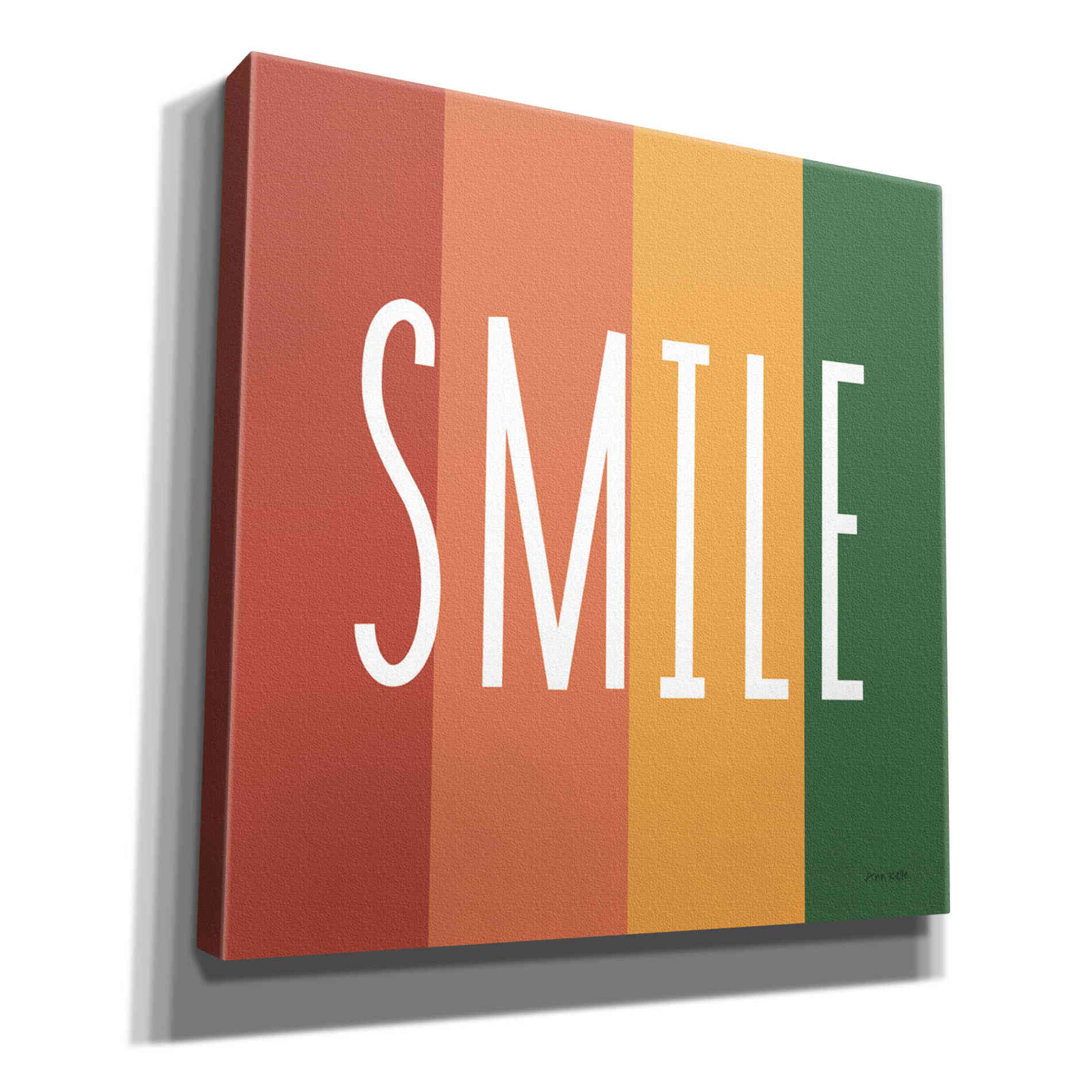 'Smile Rainbow Retro' by Ann Kelle Designs, Canvas Wall Art,12x12x1.1x0,18x18x1.1x0,26x26x1.74x0,37x37x1.74x0