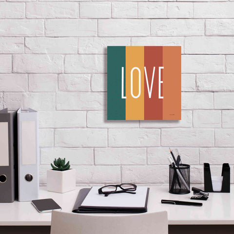 Image of 'Love Rainbow Retro' by Ann Kelle Designs, Canvas Wall Art,12 x 12