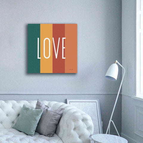 Image of 'Love Rainbow Retro' by Ann Kelle Designs, Canvas Wall Art,37 x 37