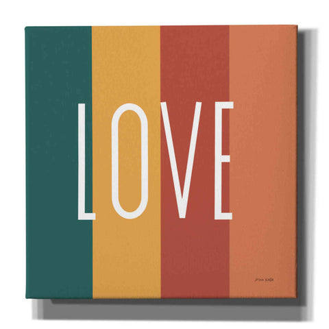 Image of 'Love Rainbow Retro' by Ann Kelle Designs, Canvas Wall Art,12x12x1.1x0,18x18x1.1x0,26x26x1.74x0,37x37x1.74x0