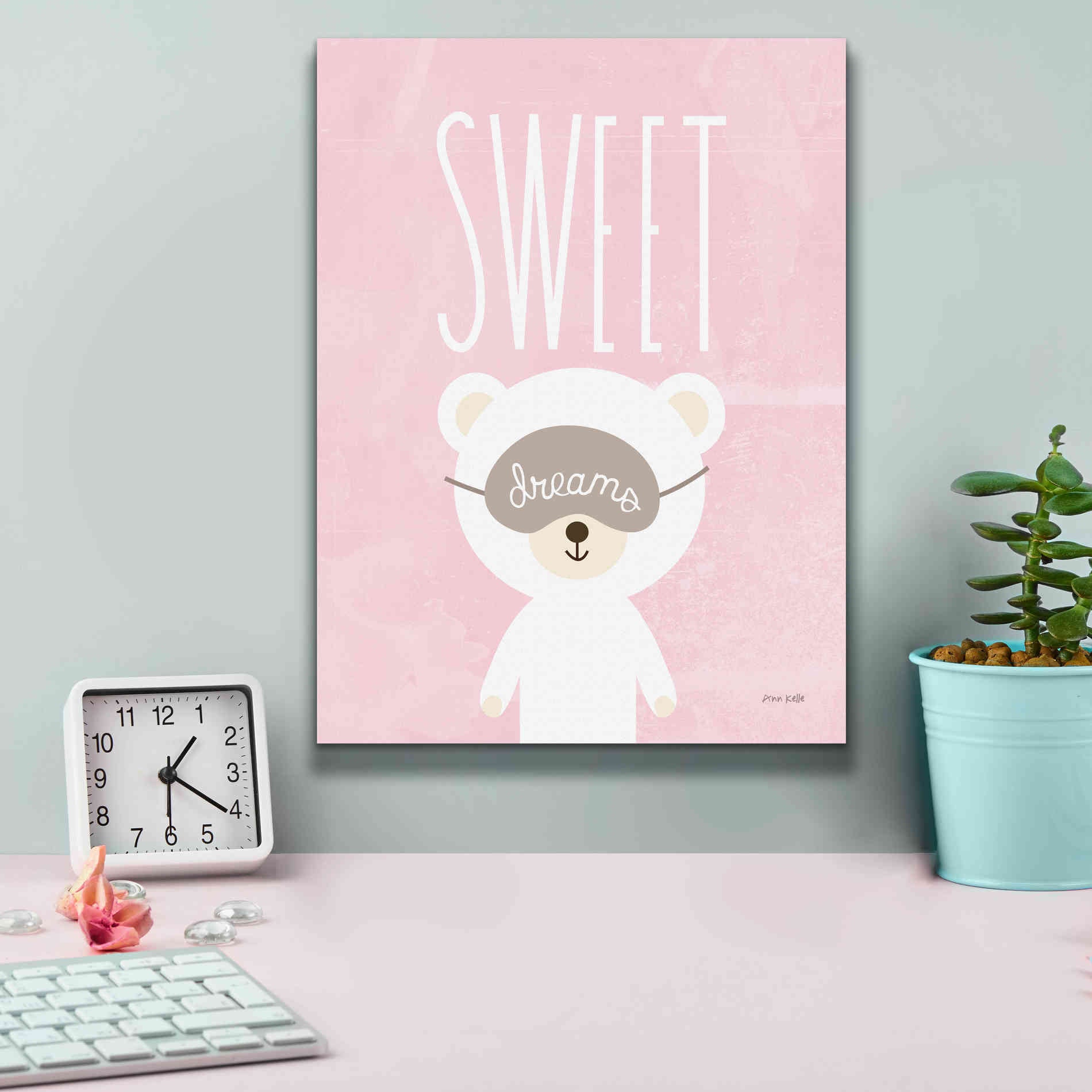 'Sweet Dreams Pink' by Ann Kelle Designs, Canvas Wall Art,12 x 16