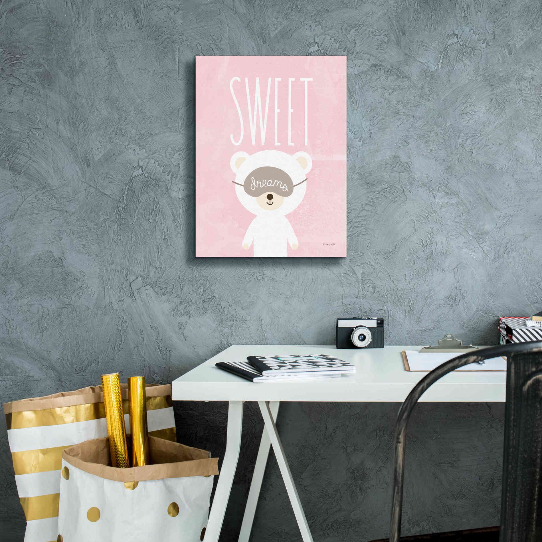 'Sweet Dreams Pink' by Ann Kelle Designs, Canvas Wall Art,12 x 16