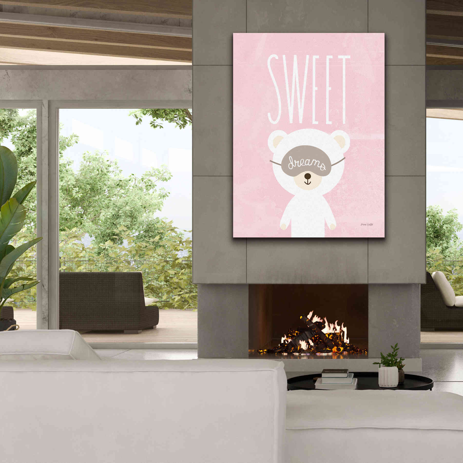 'Sweet Dreams Pink' by Ann Kelle Designs, Canvas Wall Art,40 x 54